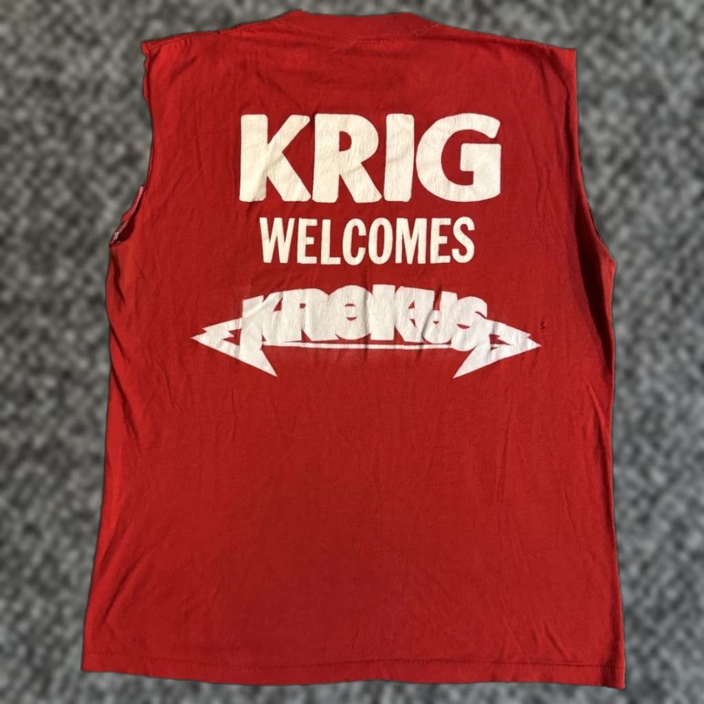 Vintage VINTAGE Krokus Security Concert T Shirt L Men's 80s Red Cotton Double-Sided Logo 1982 Odessa Texas DOCKET? Size US L / EU 52-54 / 3 - 1 Thumbnail