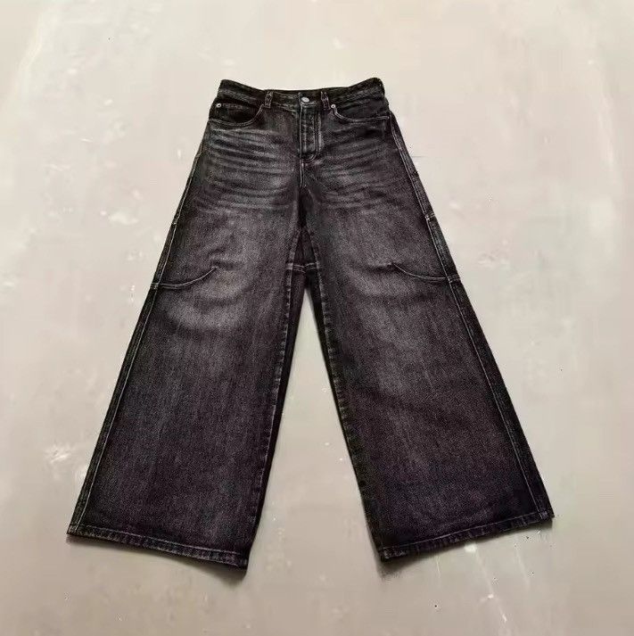 Japanese Brand Retro Washed Black Straight Cut Baggy Jeans Size US 36 / EU 52 - 2 Thumbnail