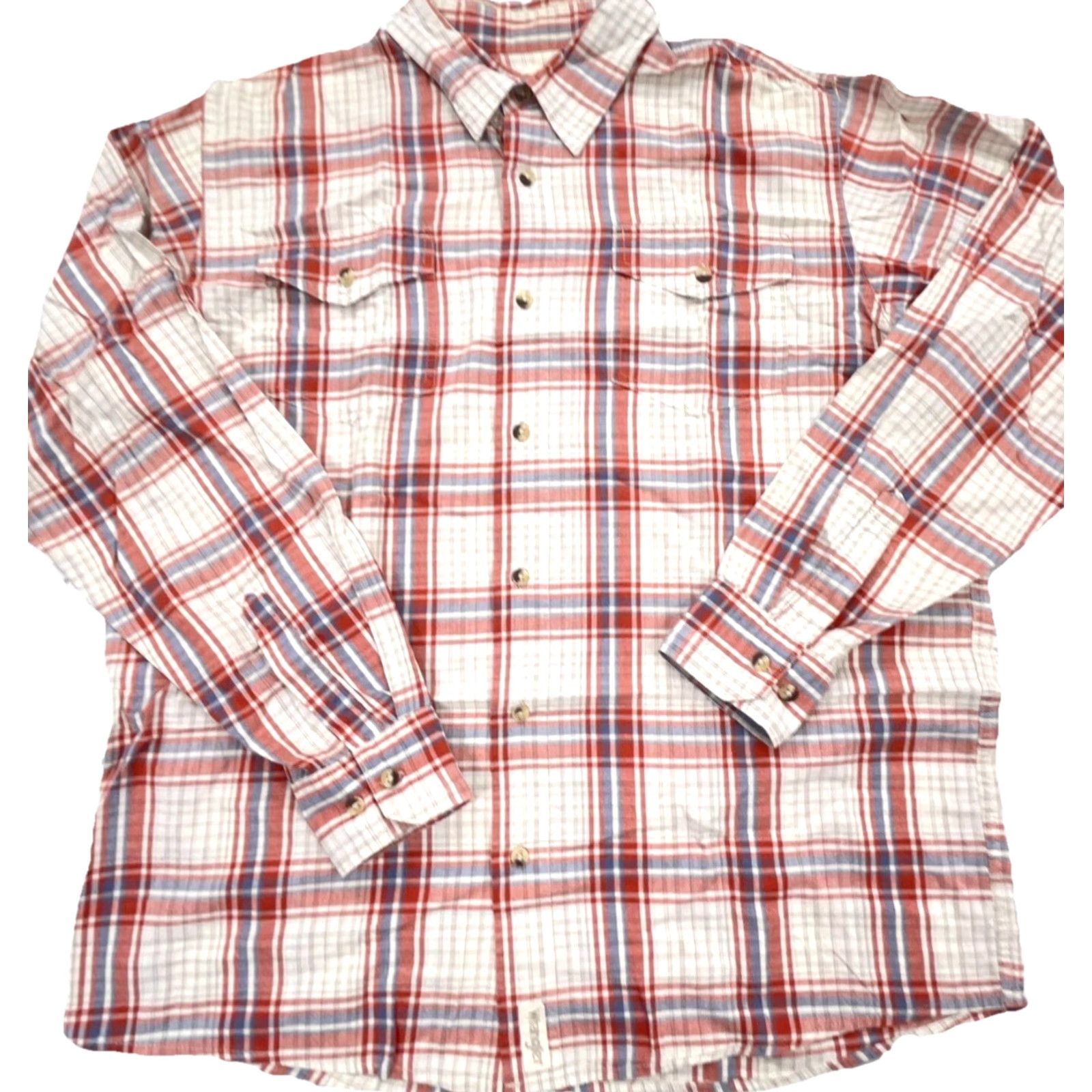 Wrangler Wrangler Shirt Men Large Red White Plaid Button Up Western Cowboy Work Pockets Size US L / EU 52-54 / 3 - 2 Thumbnail