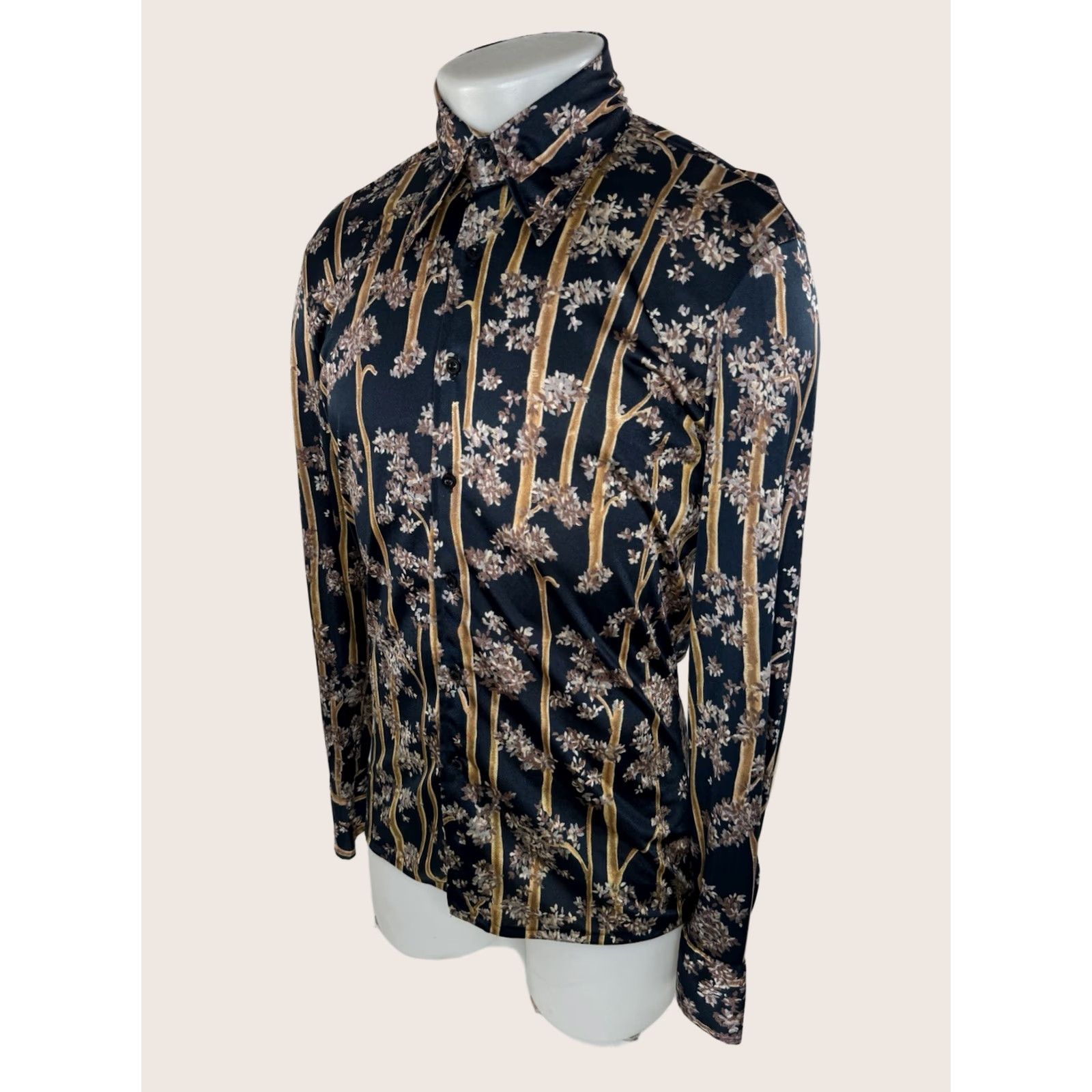 Vintage NIK NIK Italy Floral 60s 70s Vintage Disco Collar Mens S/M Shirt Size US M / EU 48-50 / 2 - 1 Thumbnail