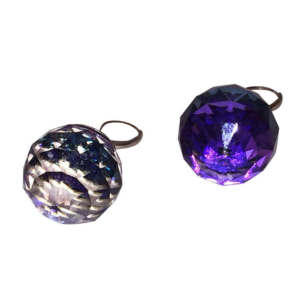Designer Sterling Crystal Faceted Orb Dangle Earrings Size ONE SIZE - 5 Thumbnail