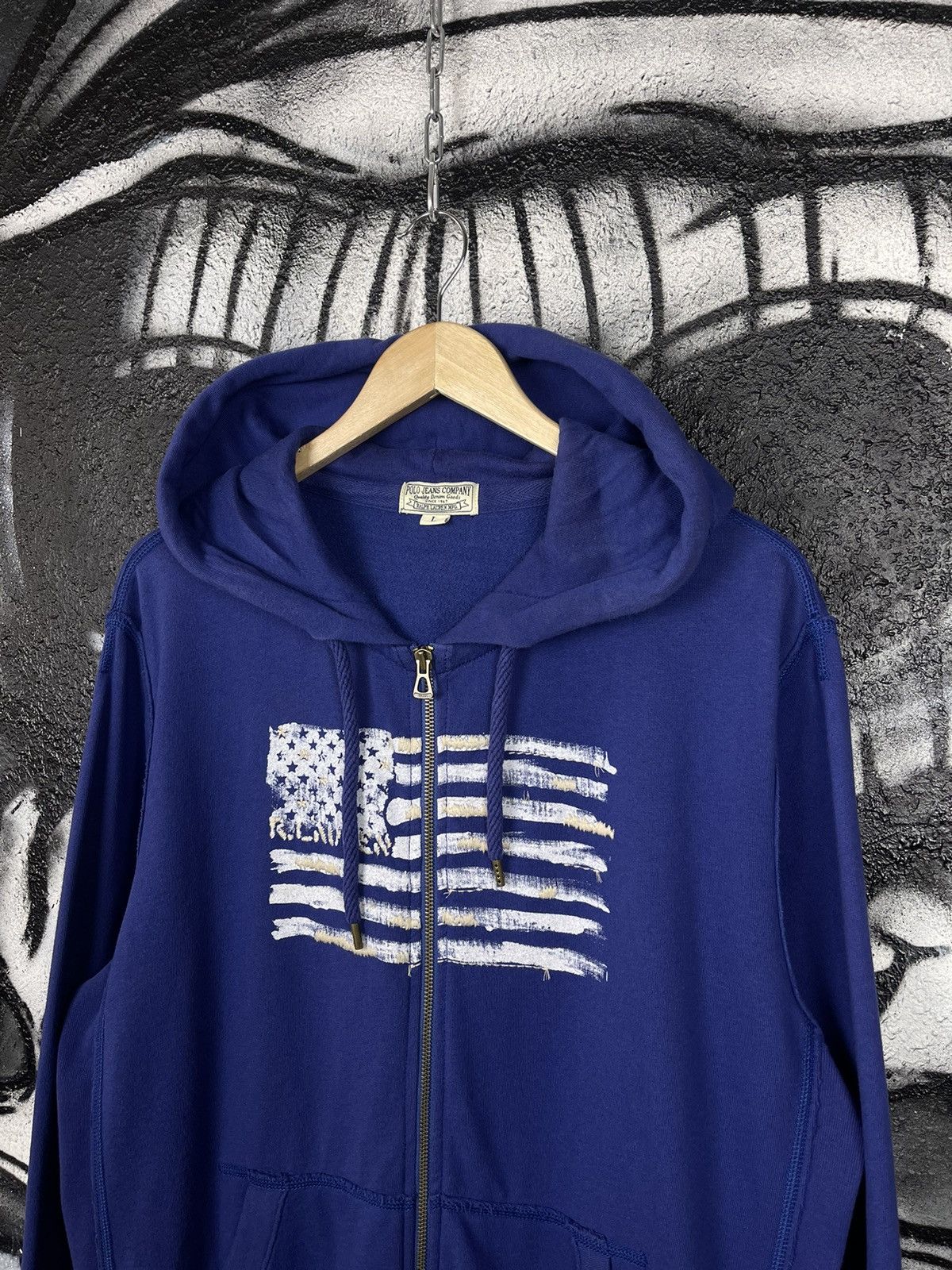 Lauren Ralph Lauren × Polo Ralph Lauren × Ralph Lauren Polo Jeans Co. Ralph Lauren American Flag Full Zip Hoodie L Size US L / EU 52-54 / 3 - 3 Thumbnail