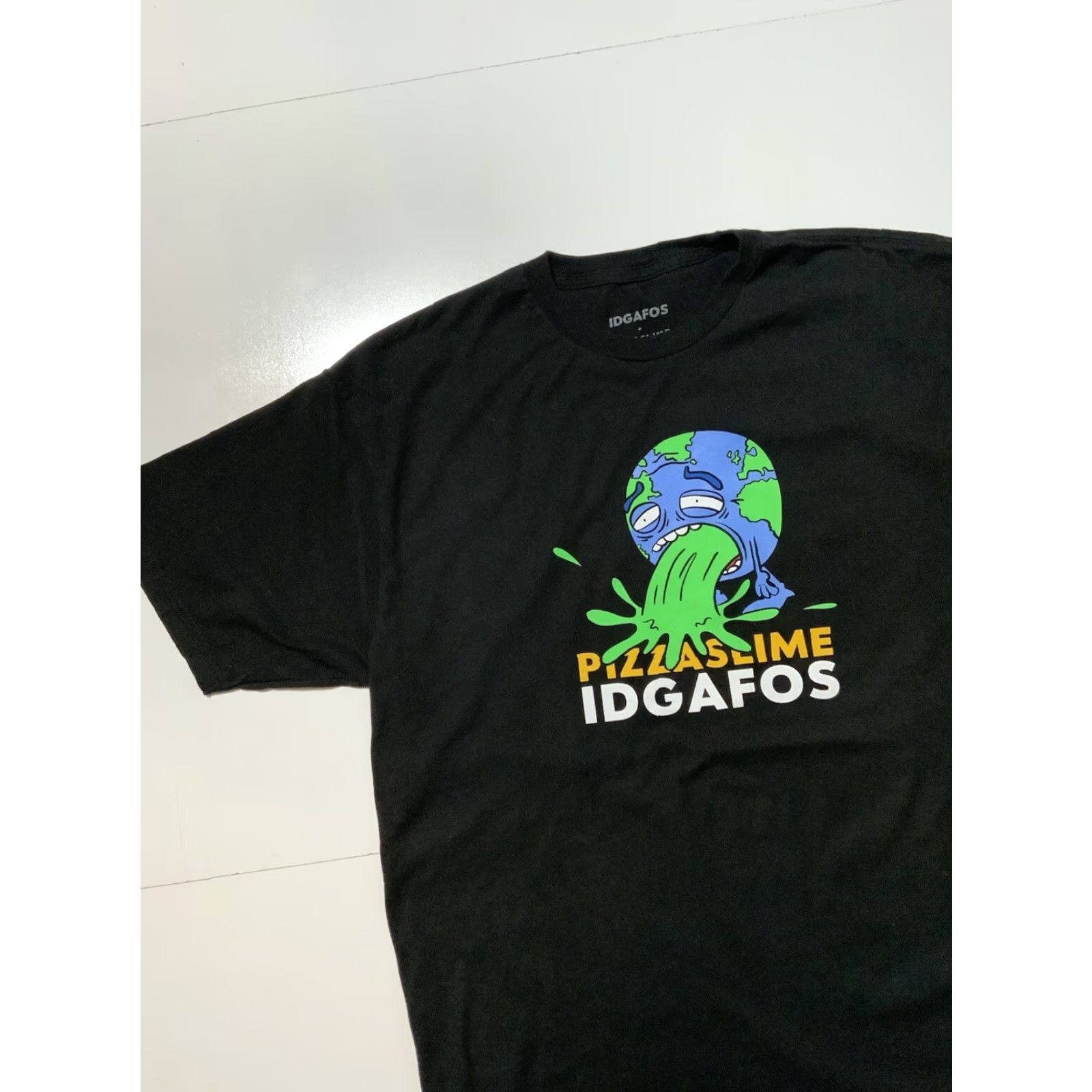 Vintage Pizza Slime X IDGAFOS Dillon Francis Earth World Puke Merch Graphic T-shirt Sz.L Men Black L Shirt Size US L / EU 52-54 / 3 - 4 Thumbnail