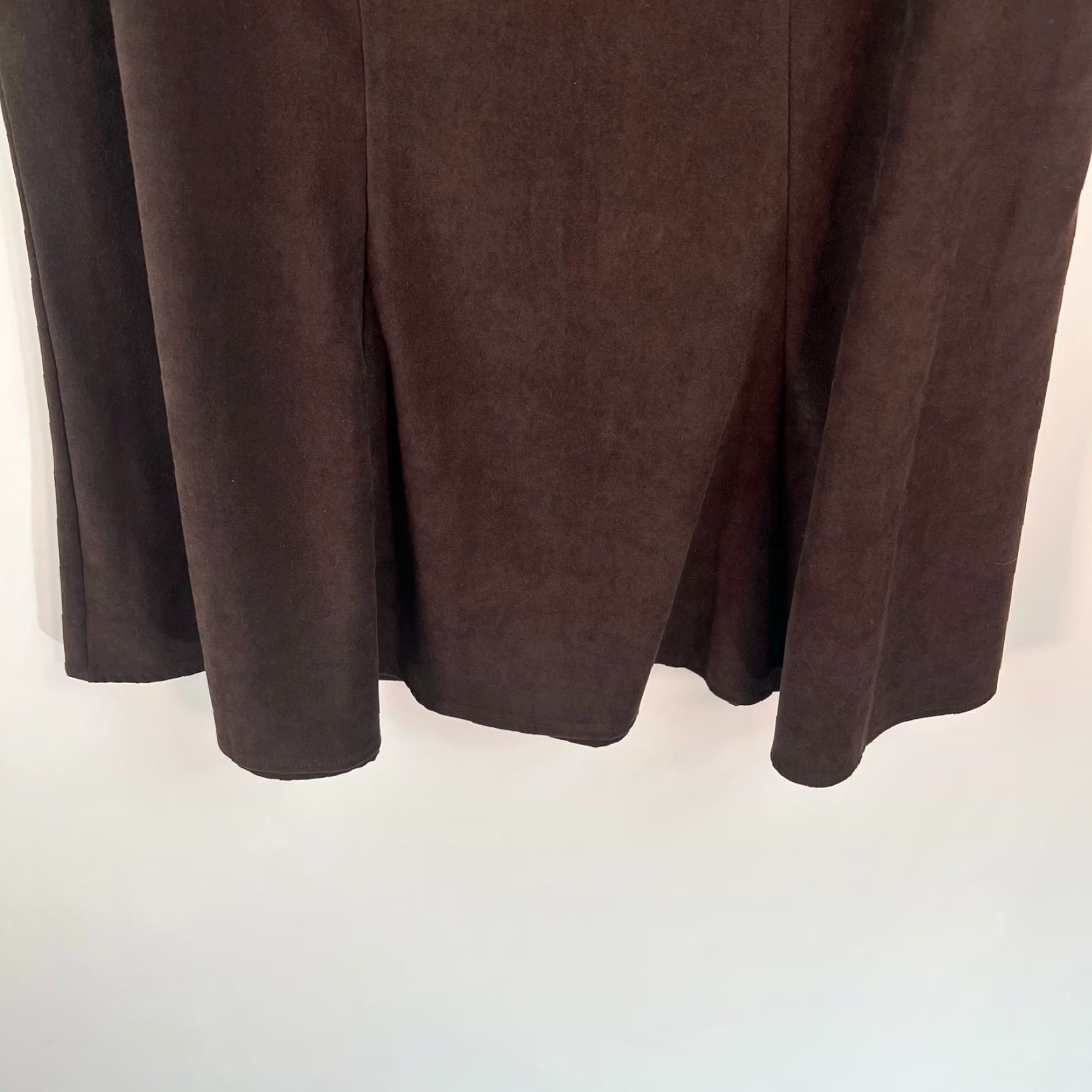 Velour VINTAGE Briggs New York Womens Skirt Midi Velour Brown Size 14 Size 36" / US 14 / IT 50 - 3 Thumbnail