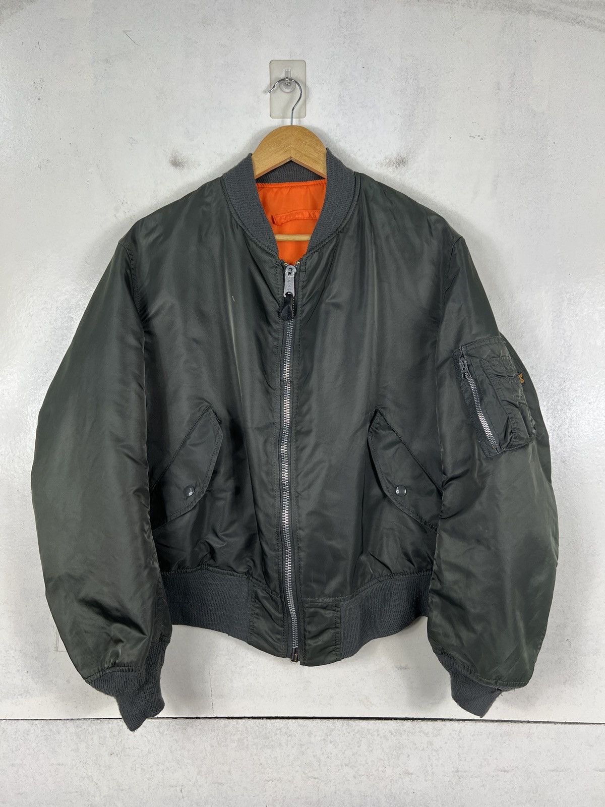 Alpha Industries 🔥 VINTAGE RIOT ALPHA MA 1 REVERSIBLE BOMBER JACKET Size US L / EU 52-54 / 3 - 5 Thumbnail