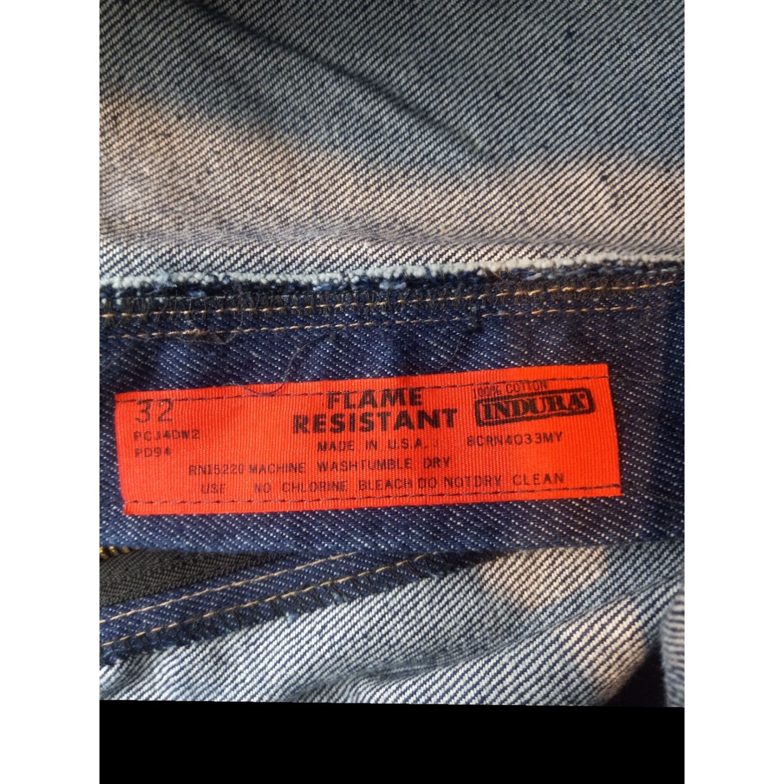 Vintage VINTAGE Bulwark Pants Men's Flame-Resistant FR Work Blue Jeans 32L Made In USA Read Size US 32 / EU 48 - 4 Thumbnail