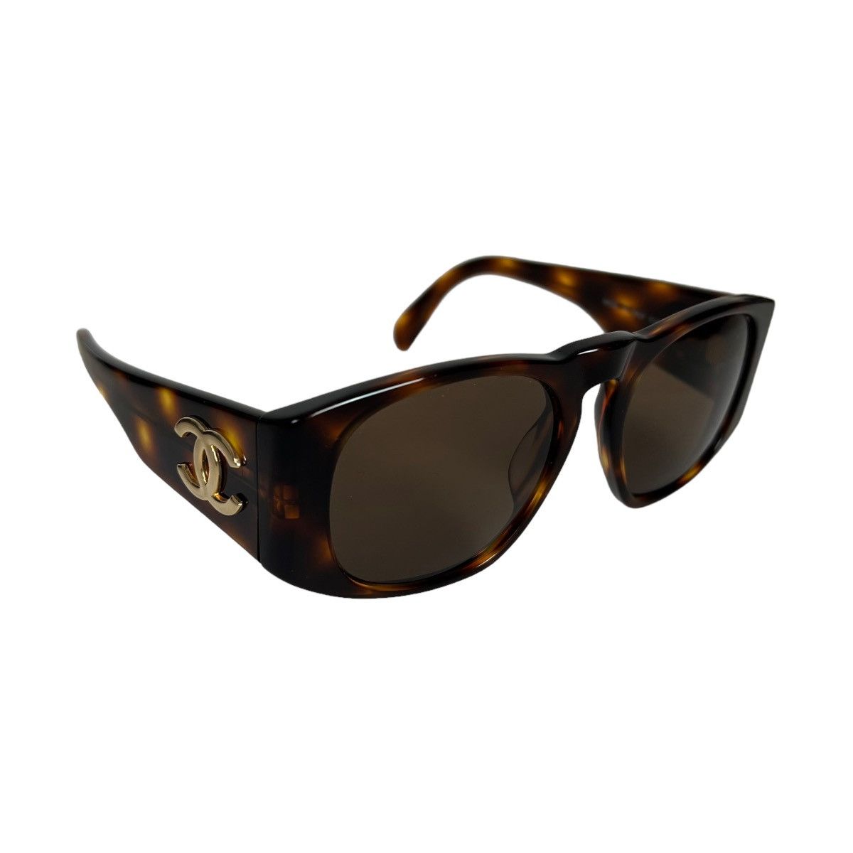 image of Chanel Cc Logo Sunglasses in Tortoise, Women's