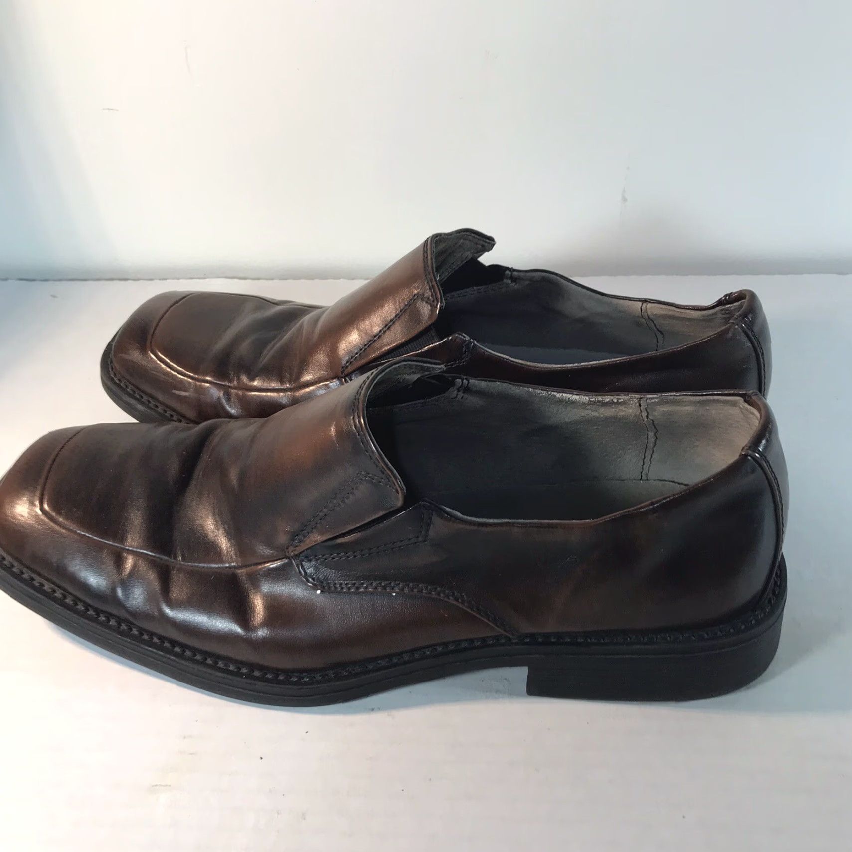 Vintage Borelli Matthew Leather Loafers Mens Size 10 Brown Dress Shoes Slip On Comfort Stylish Size US 10 / EU 43 - 2 Thumbnail