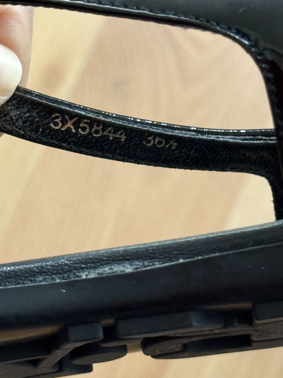 Prada Black Prada Patent Leather Sandal Size US 6.5 / IT 36.5 - 4 Thumbnail