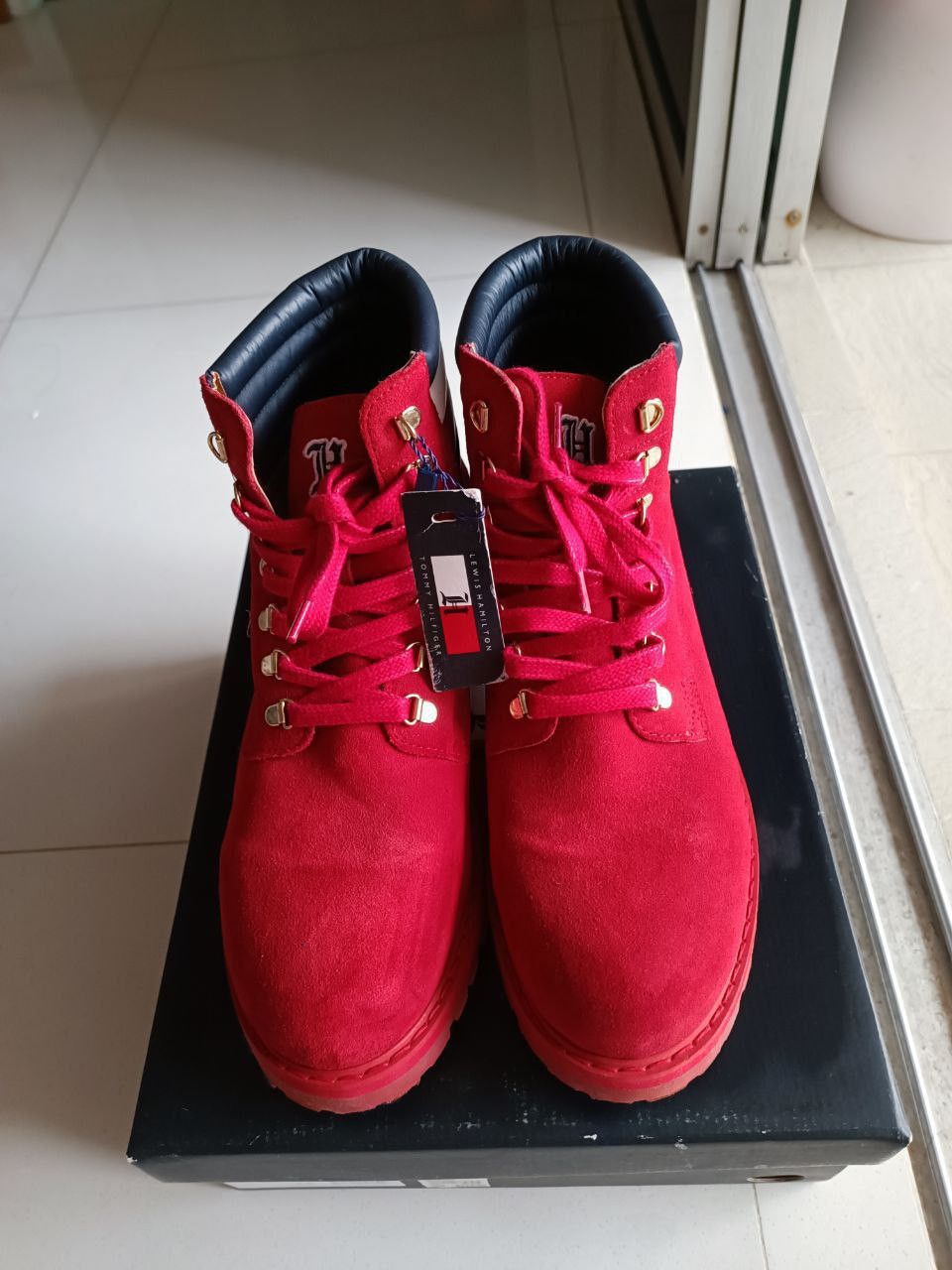 Tommy Hilfiger Lewis Hamilton Red Suede X Tommy Hilfiger Boots Size US 10.5 / EU 43-44 - 3 Thumbnail