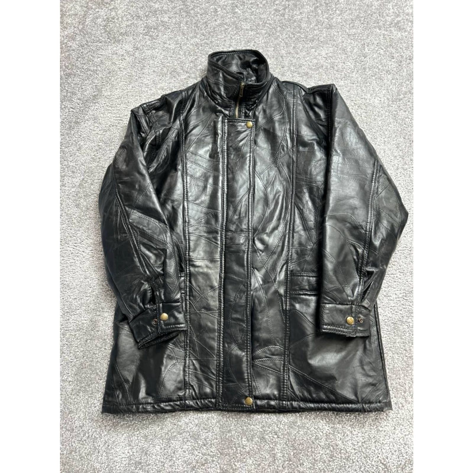 Vintage Vtg Anthony Richards Leather Jacket Womens M Black Patchwork Size M / US 6-8 / IT 42-44 - 2 Thumbnail