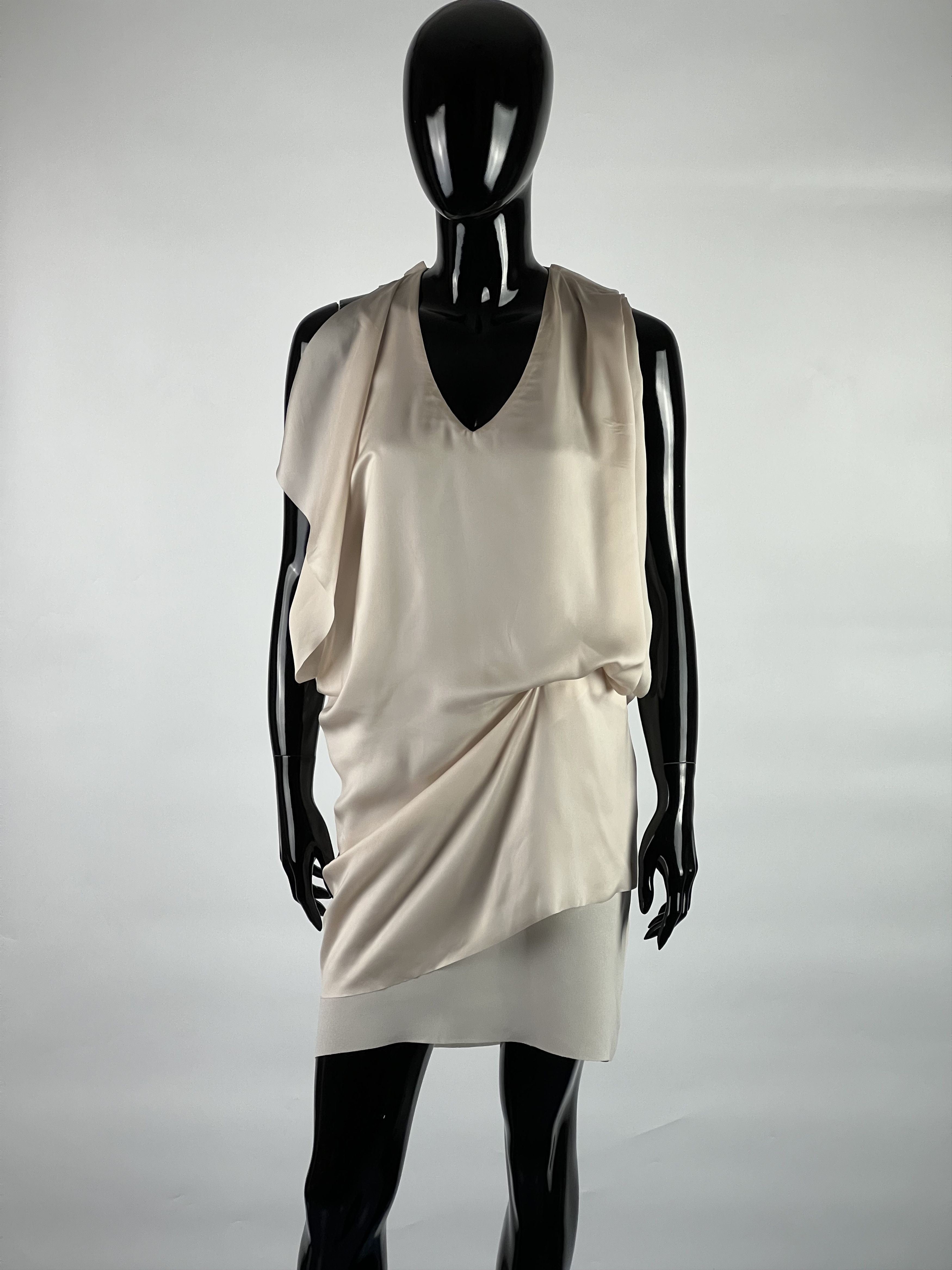 Acne Studios Acne Mallory Beige Sleeveless Draped Short Dress Size 34 Size XS / US 0-2 / IT 36-38 - 1 Thumbnail