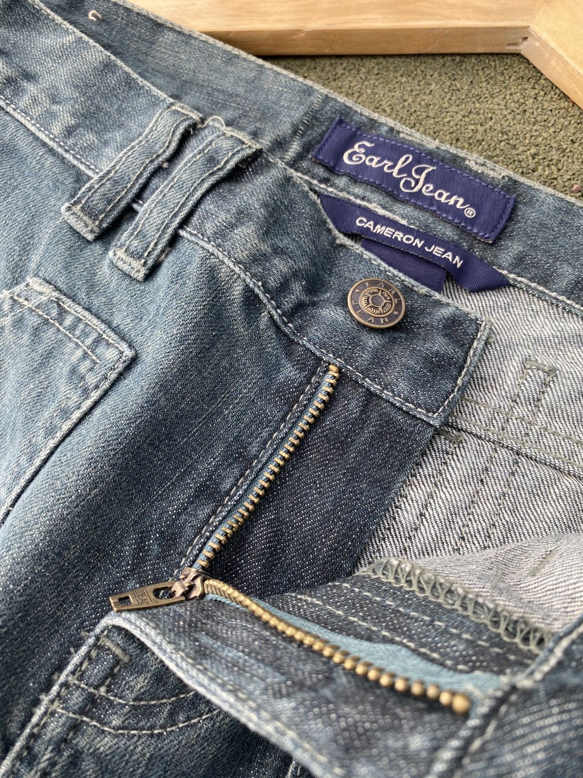 Earl Jeans × Japanese Brand × Vintage Vintage EarlJean Carpenter Jeans Y2K Workwear Wide Leg Denim Size 30" / US 8 / IT 44 - 14 Thumbnail