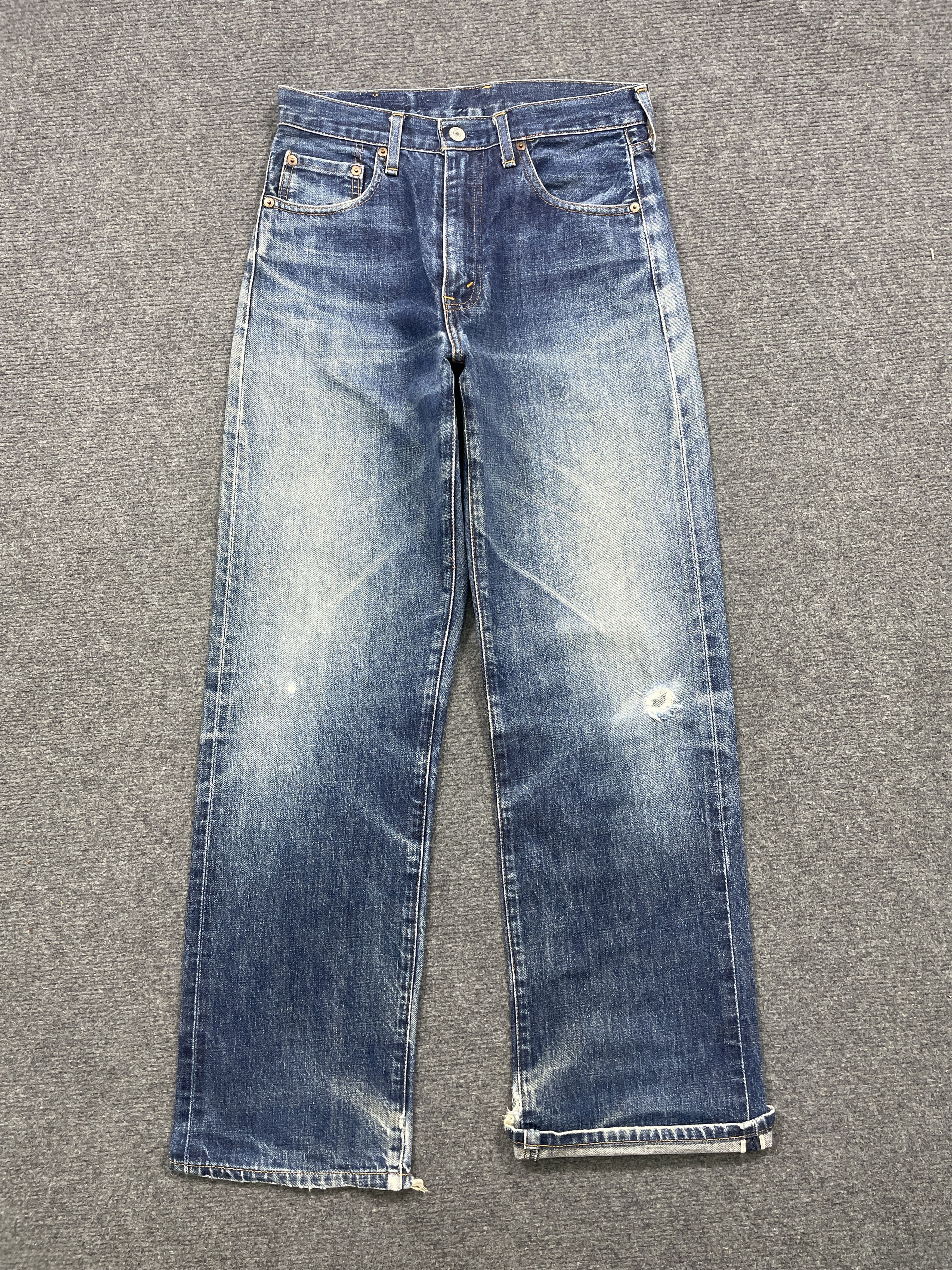image of Vintage 90's Levis 504Z Big E Selvedge Faded Blue Jeans in Blue Denim, Men's (Size 29)