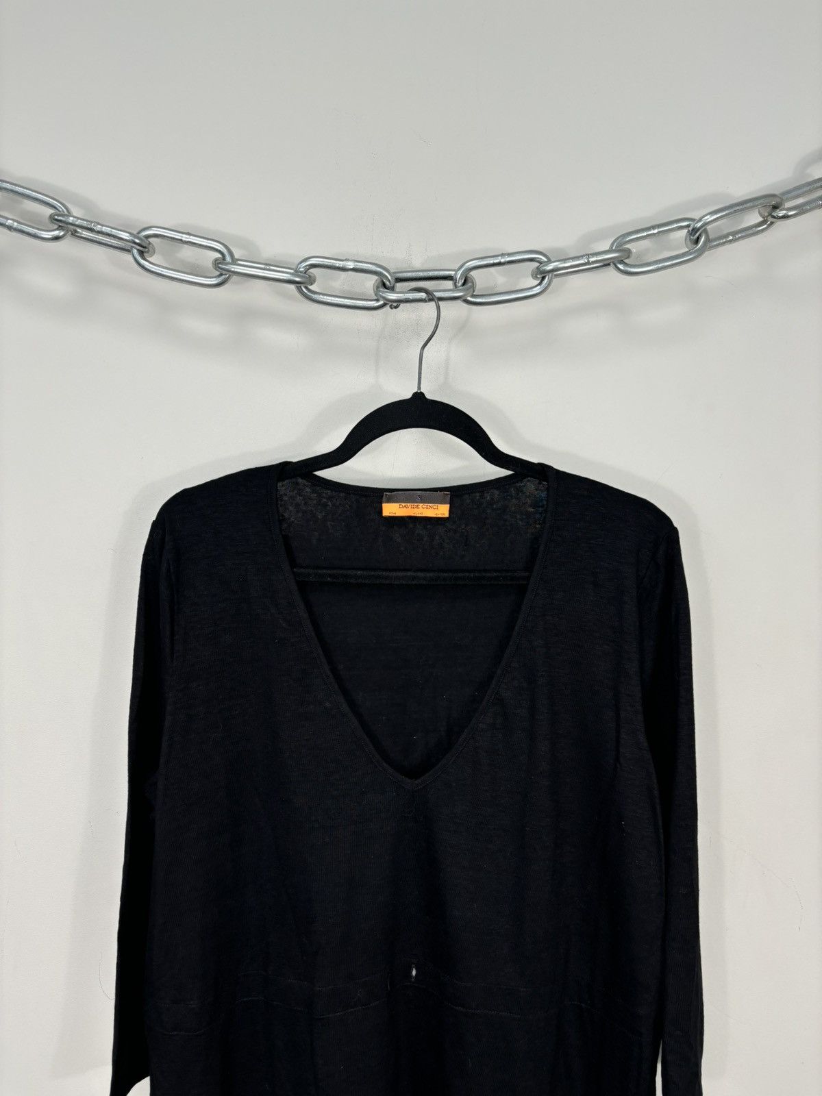 Davide Cenci Vintage Davide Cenci Women’s V-Neck Linen Long Sleeve Top Size XXL / US 16-18 / IT 52-54 - 2 Thumbnail