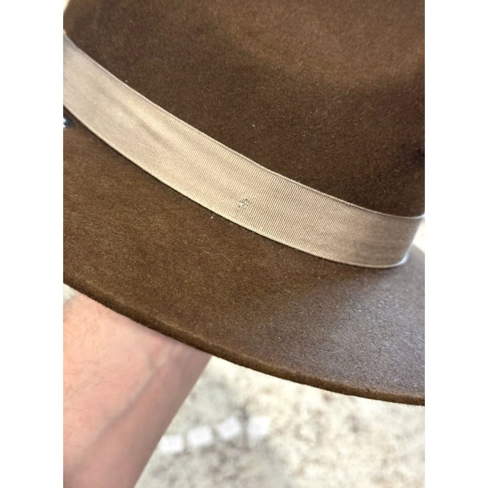 FELT VINTAGE Stratton Self Forming Drill Sergeant Instructor Wool Felt Hat 7 1/8 USA Hat Men 7 1/8 Brown Wool Felt Campaign Hat Wide Brim USA Straton Size ONE SIZE - 7 Thumbnail