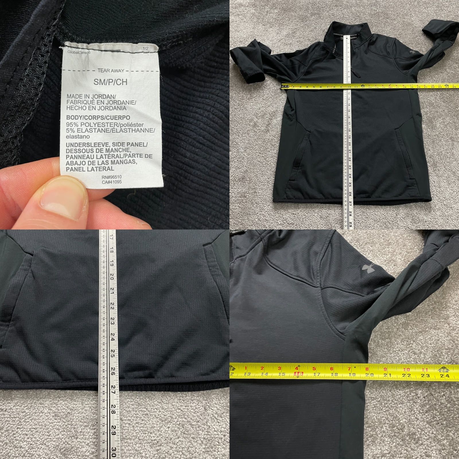 Under Armour Under Armour ColdGear Reactor Active Jacket Men S Black 1/4 Zip High Neck Hiking Running Walking Jacket Size US S / EU 44-46 / 1 - 8 Thumbnail