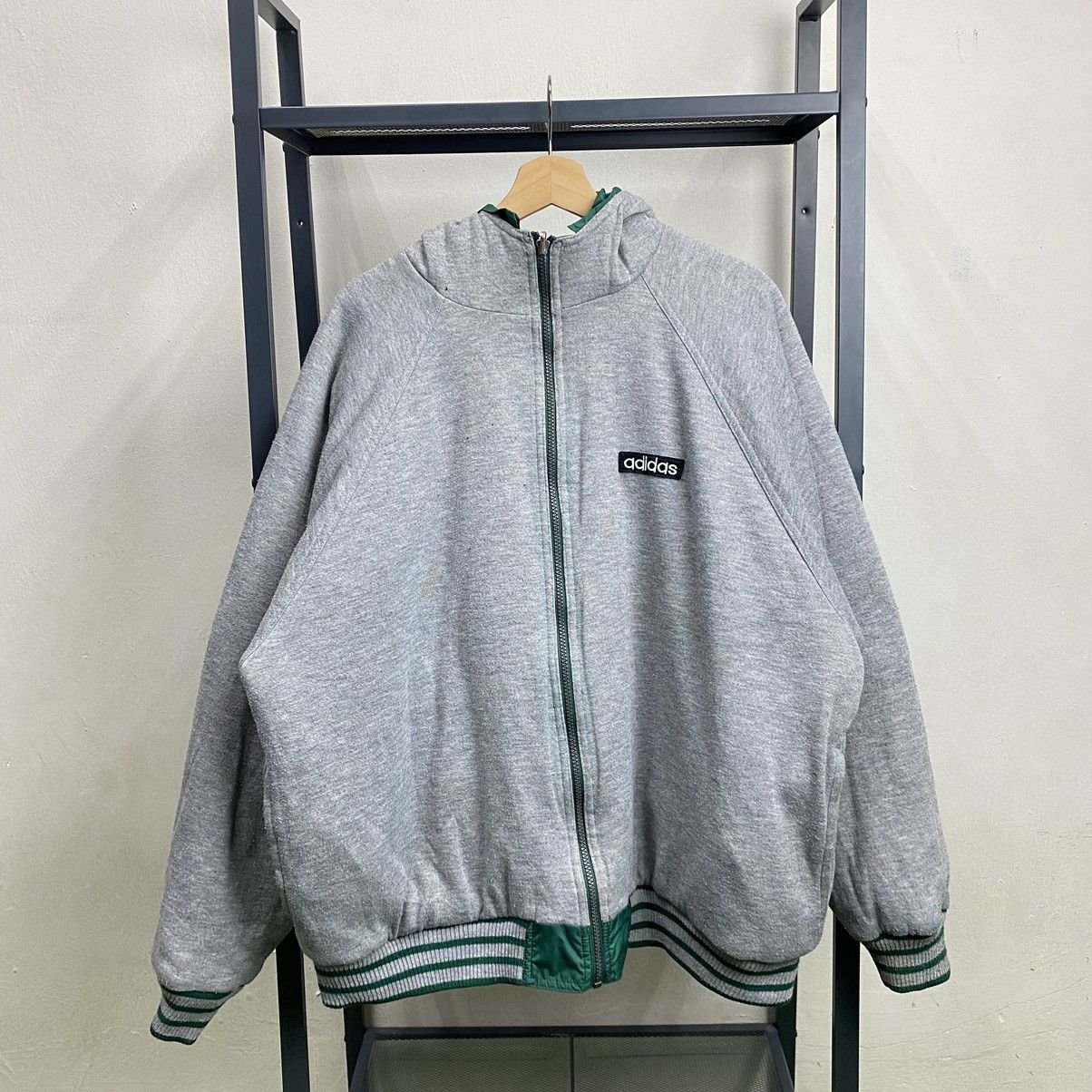 Adidas × Vintage VINTAGE‼️Adidas Trefoil Embroided Reversible Hoodie Size US XL / EU 56 / 4 - 2 Thumbnail