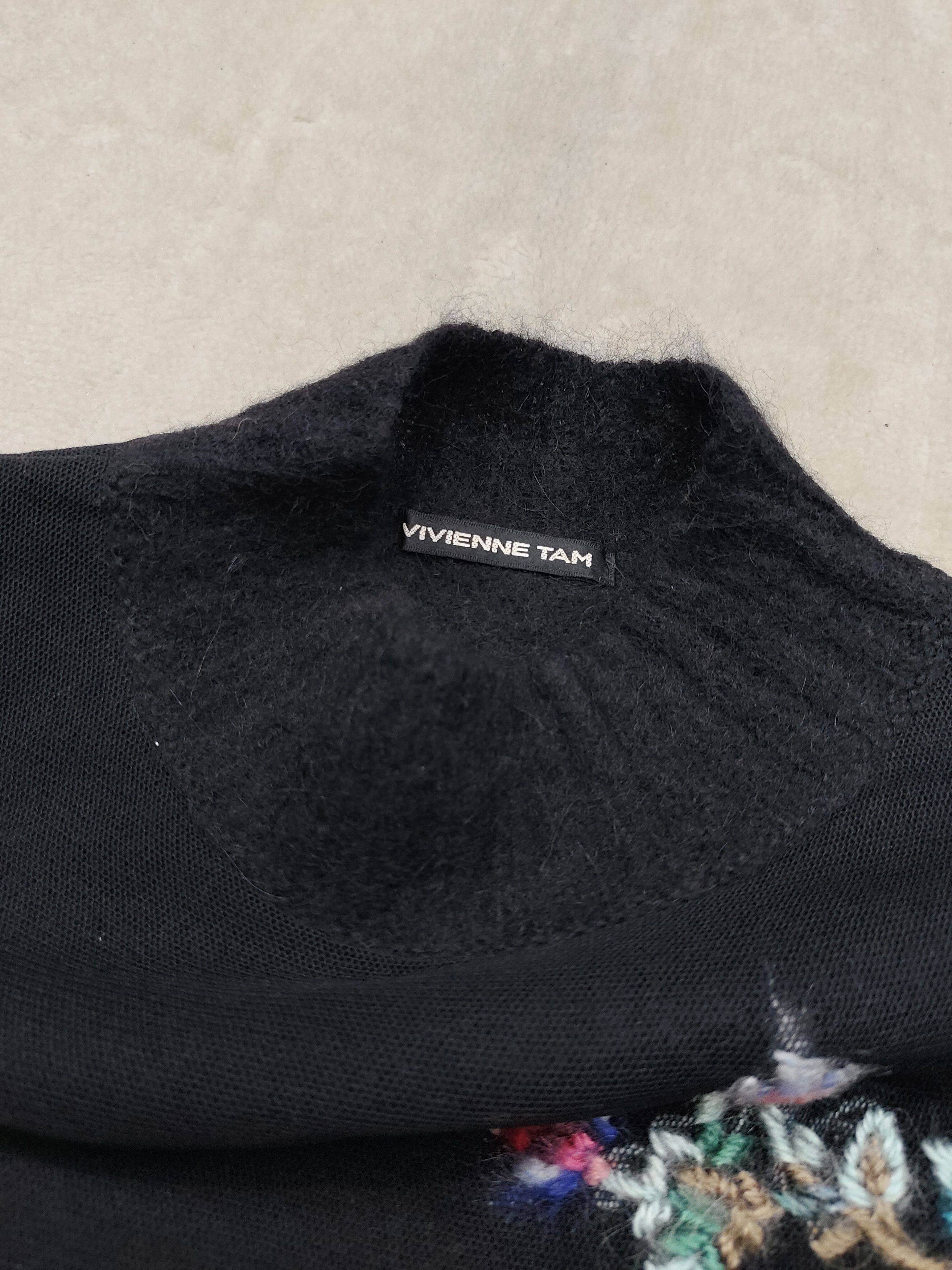 Vivienne Tam 2000s Vivienne Tam💥 Knitted Mesh Layer Embroidered Top Size S / US 4 / IT 40 - 6 Thumbnail