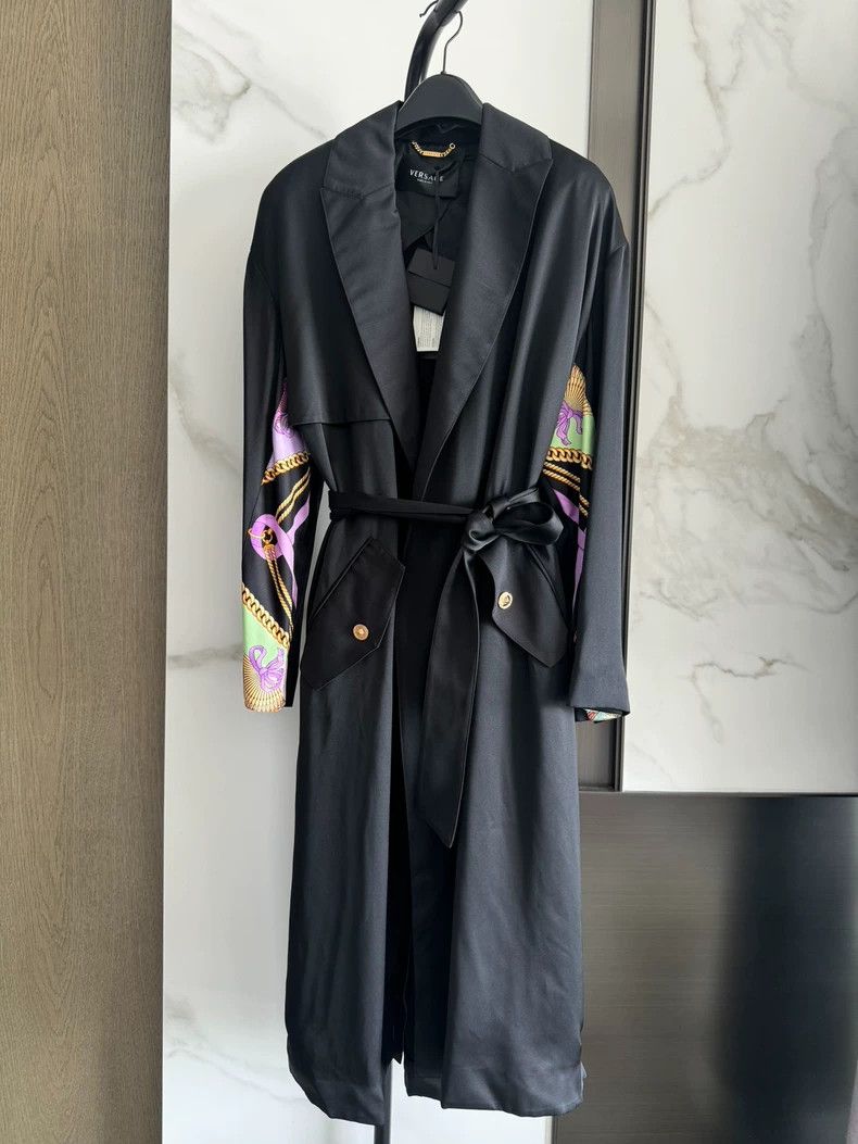 Versace Long Black Trench Coat- dmc
