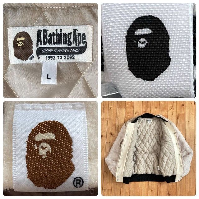 Bape BAPE Logo Fur Varsity Jacket a bathing ape Size US L / EU 52-54 / 3 - 7 Thumbnail
