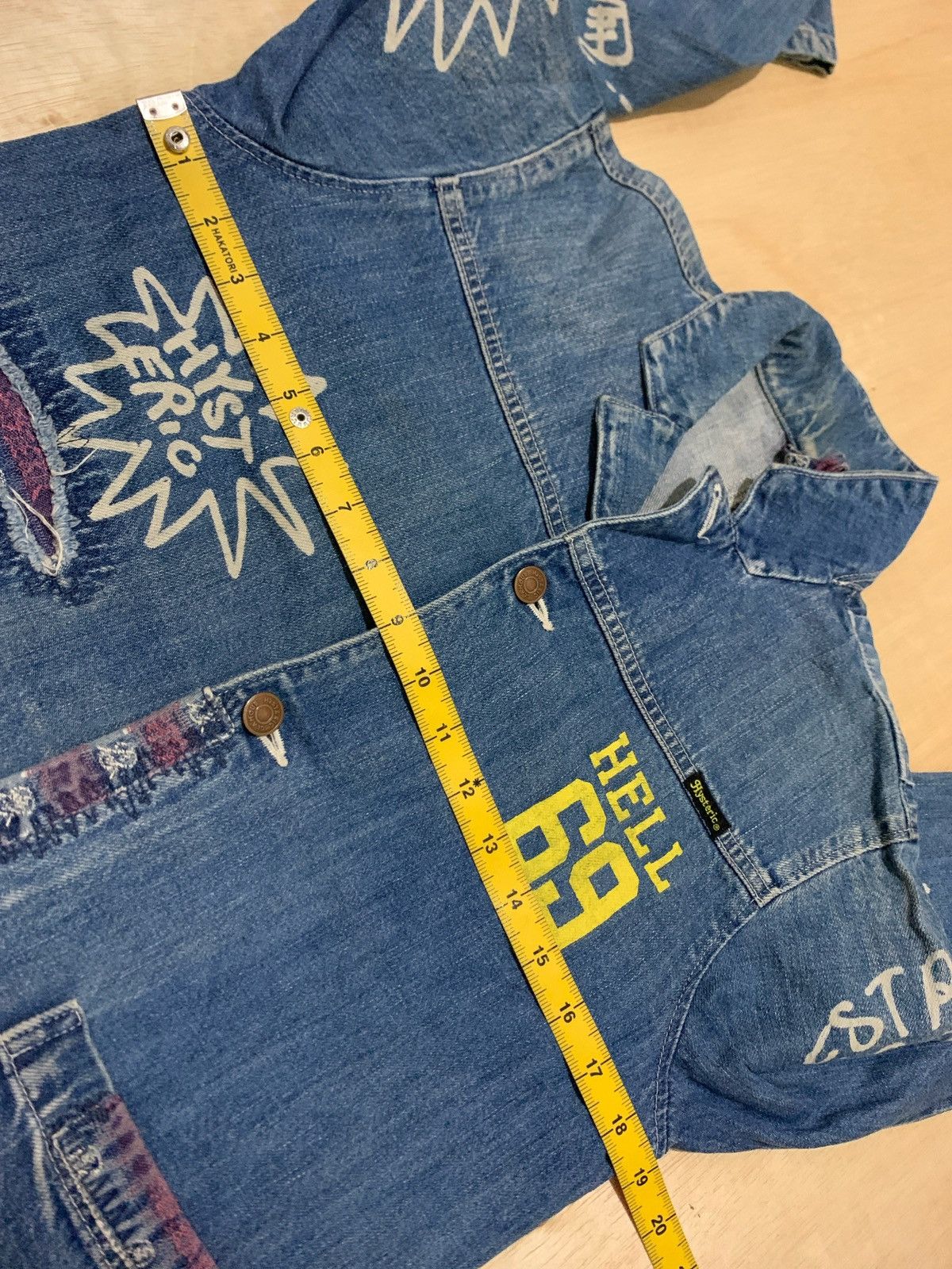 Hysteric Glamour × Japanese Brand Vintage Hysteric Glamour Distressed Denim Jakcet Size ONE SIZE - 14 Thumbnail
