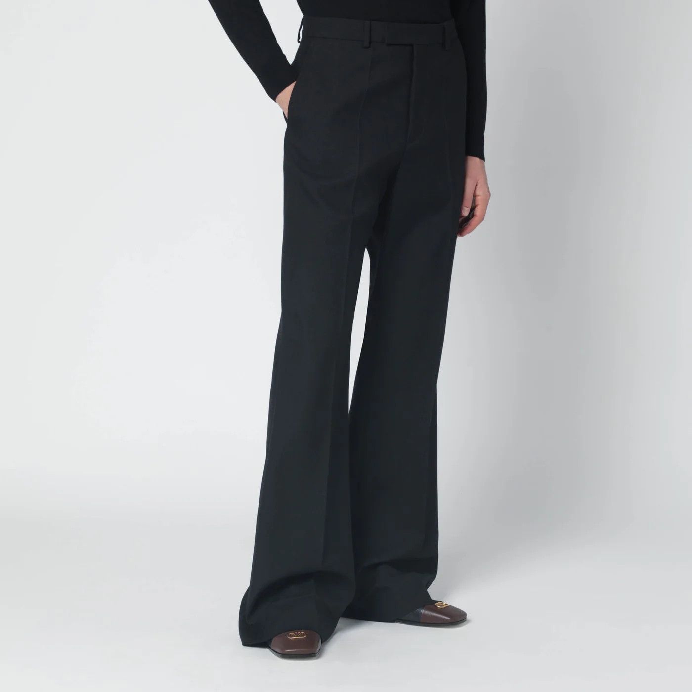 Valentino o1d2blof0326 Wool Pants in Black Size US 32 / EU 48 - 2 Thumbnail