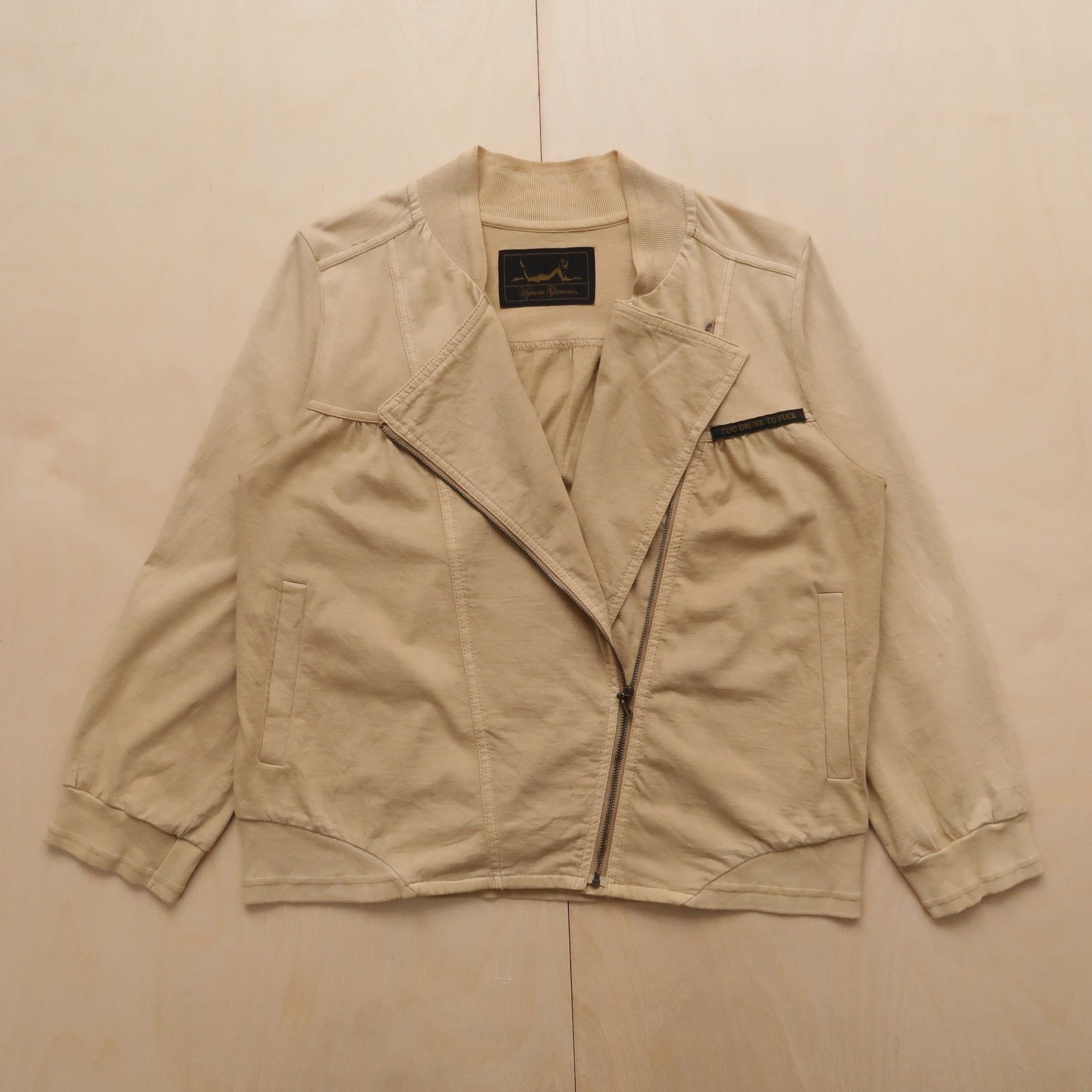 Pre-owned Hysteric Glamour X If Six Was Nine 1990s Hysteric Glamour Double Layered Cropped Flight Jacket In Cream