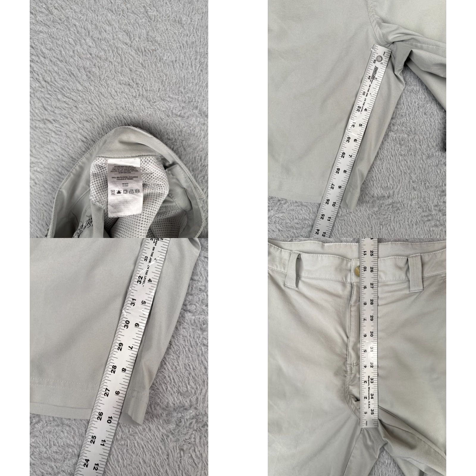 Vintage Columbia Men Shorts 30 Gray Beige Chino Polyester Linen PFG Golf Boating Fishing 30x10 Regular Elastic Waist Flat Front Casual Men Size US 30 / EU 46 - 8 Thumbnail