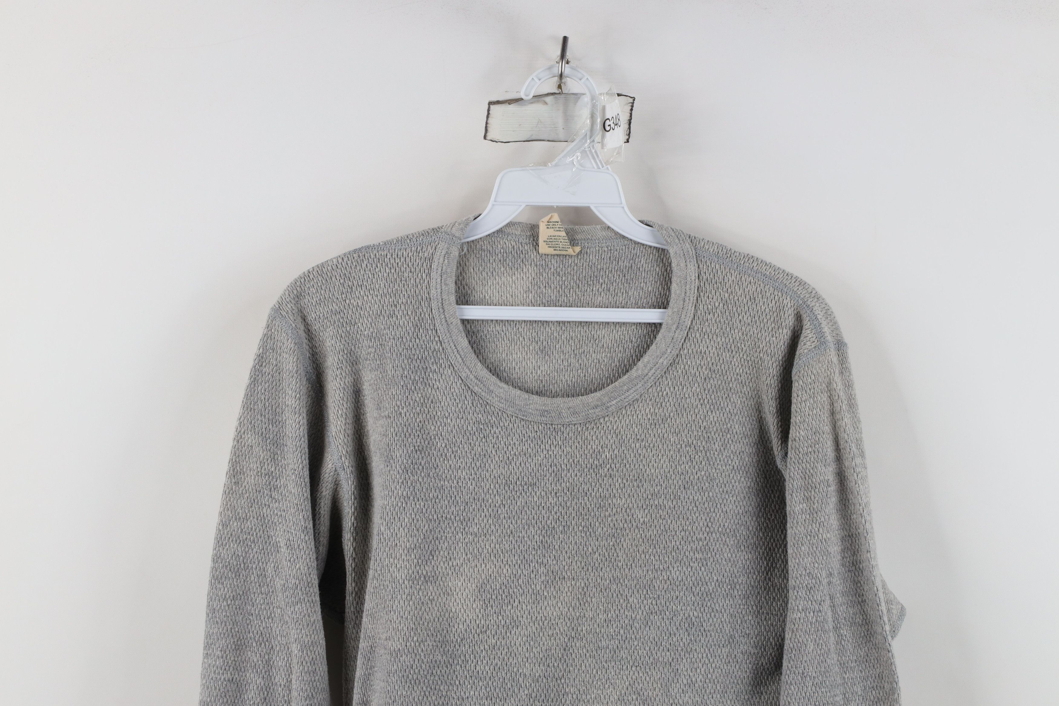 Vintage Vintage 90s Streetwear Thermal Waffle Knit T-Shirt Gray USA Size US XL / EU 56 / 4 - 2 Thumbnail