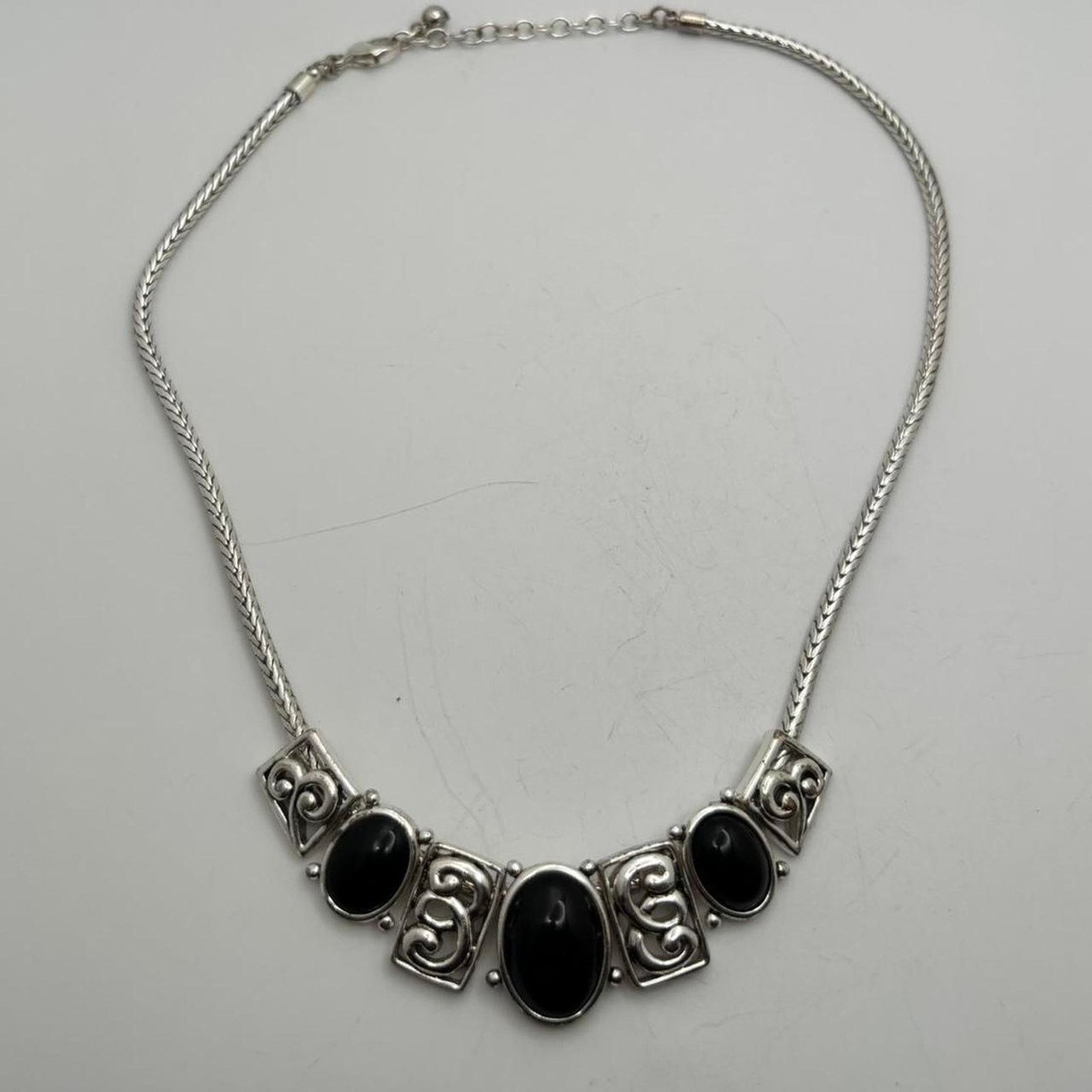 Other Vintage silver & black necklace Size ONE SIZE - 3 Thumbnail
