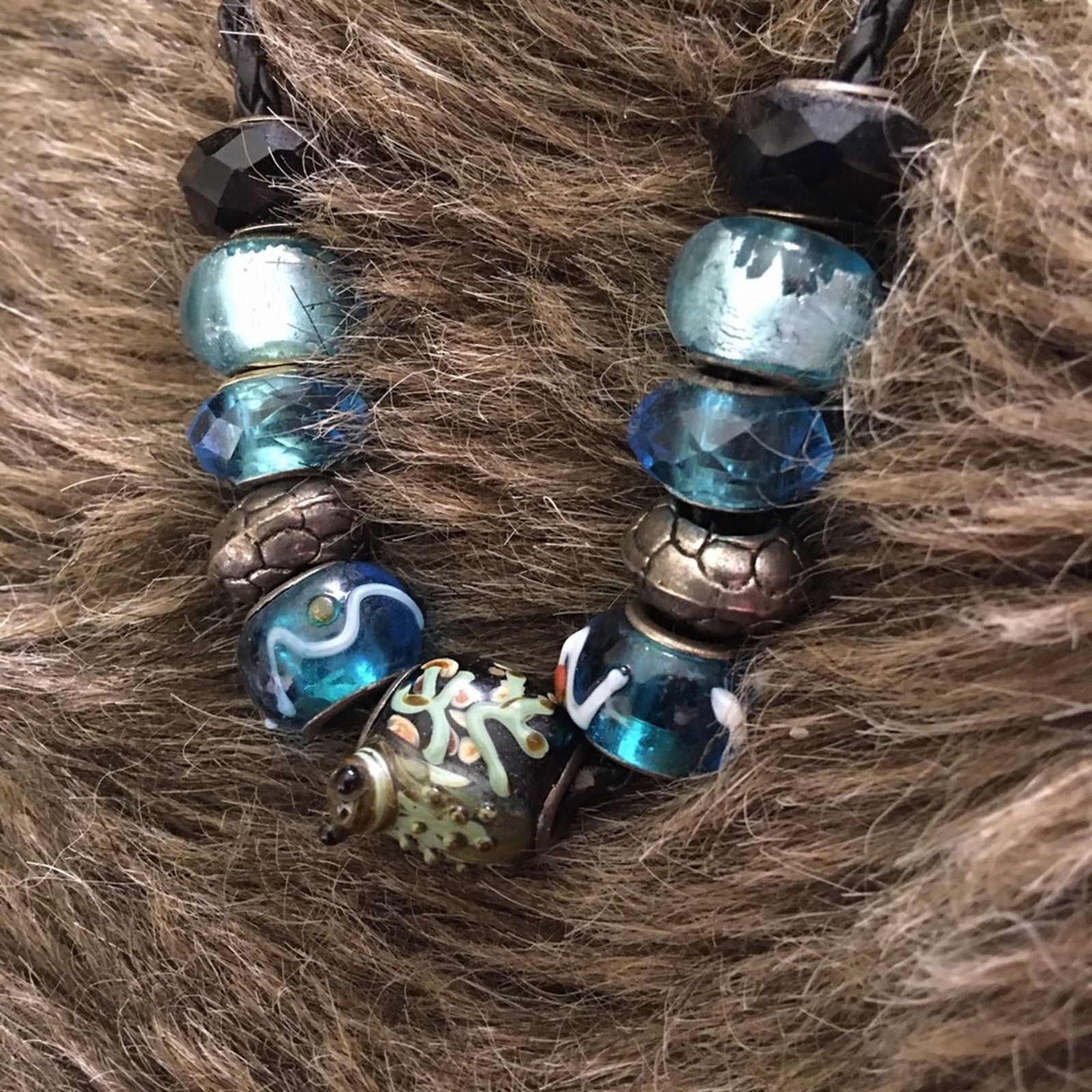 Jewelry Pandora braided necklace w/non Pandora charms Size ONE SIZE - 10 Thumbnail