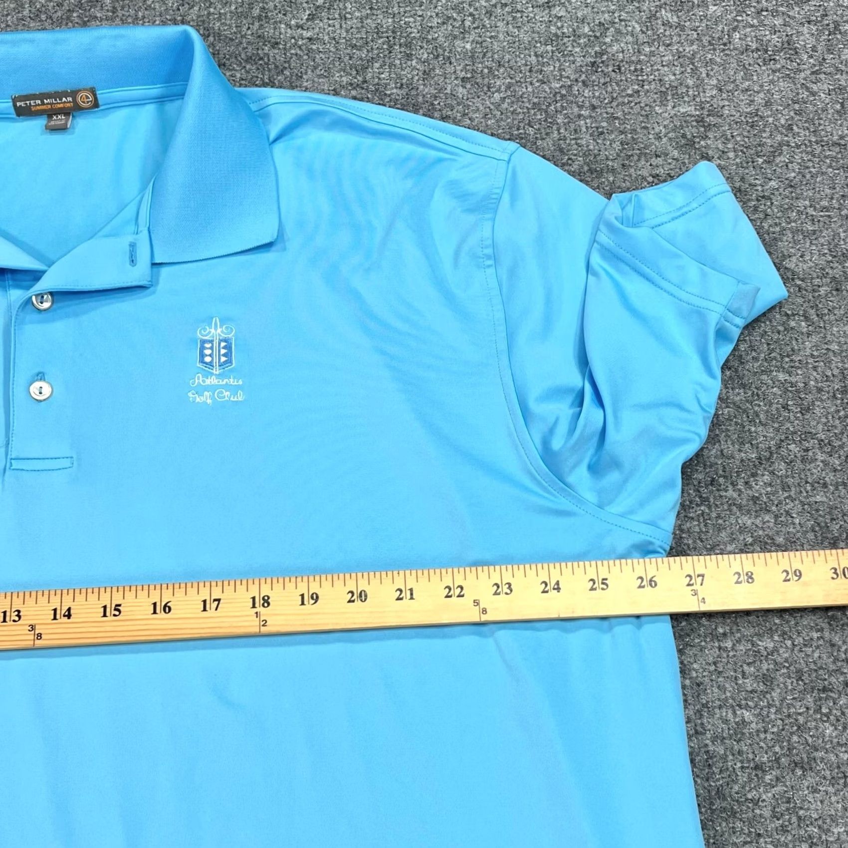 Peter Millar Peter Millar Summer Comfort Polo Shirt Mens XXL Blue Atlantis Golf Club Polo Size US XXL / EU 58 / 5 - 7 Thumbnail