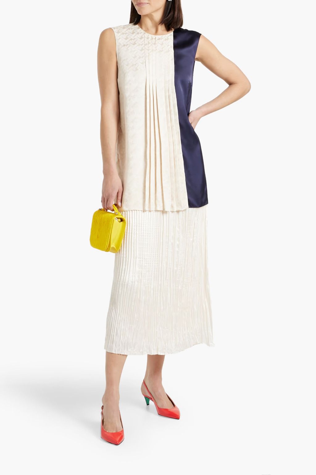 Marni o1y1125 Crewneck Blouse in Midnight Blue/Cream Size XS / US 0-2 / IT 36-38 - 2 Thumbnail