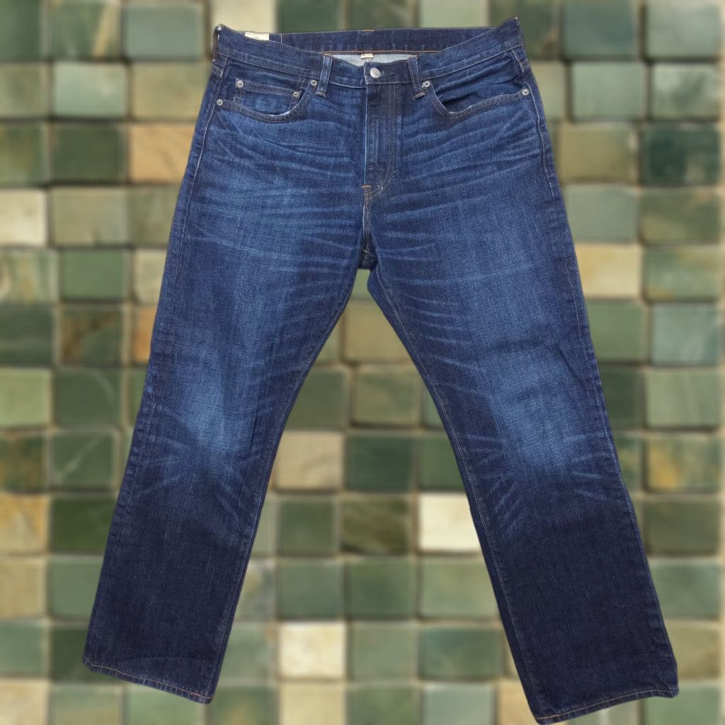 J.Crew J.CREW Jeans 1040 Straight Denim 35 x 28 Dark Mens 5-Pocket Logo Blue Cotton Slim Vintage? (Note: Original title does not indicate vintage) Size US 35 - 1 Thumbnail