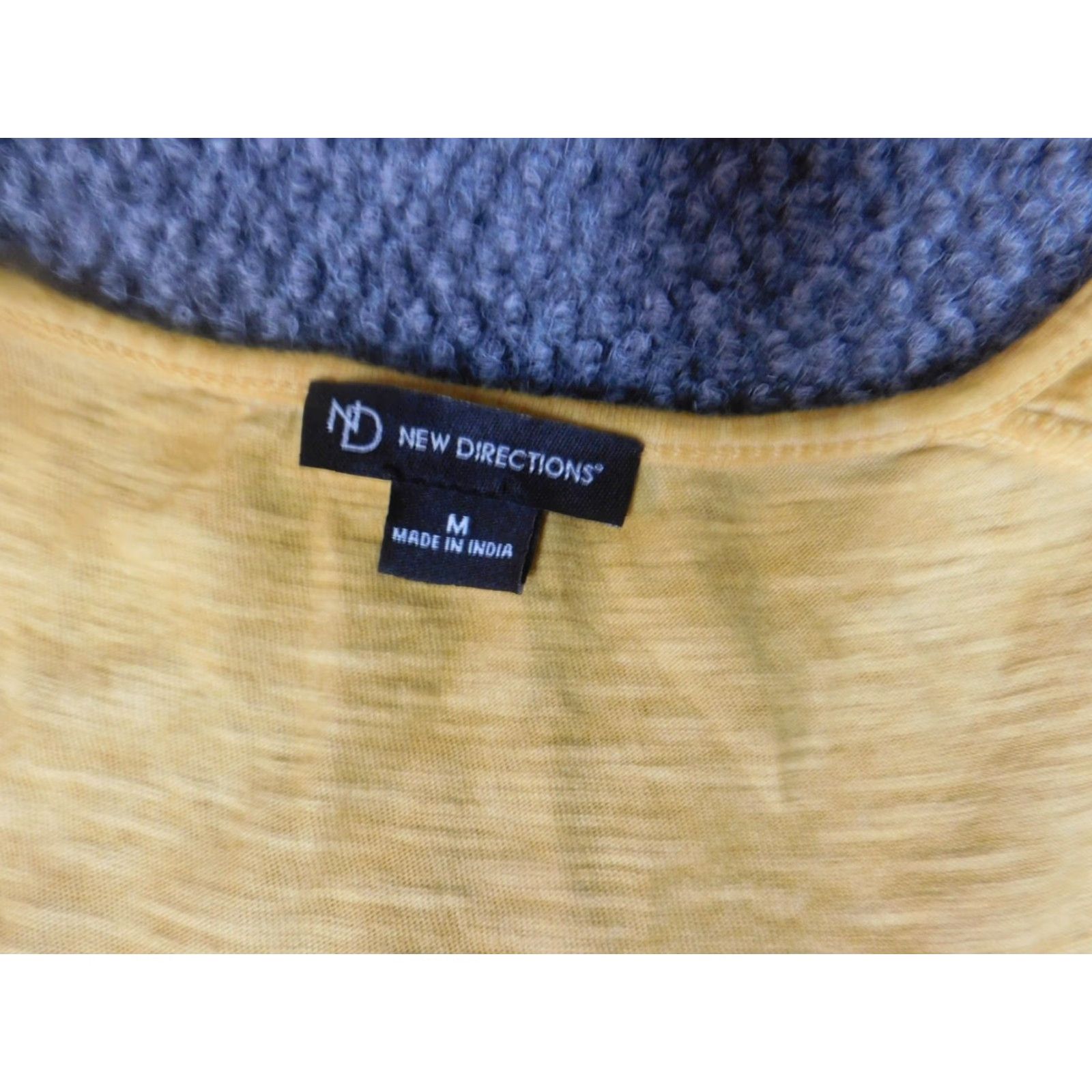 Vintage New Directions Womens Blouse Medium Yellow Sleeveless Tank Pullover Knit Cotton Raglan Sleeve Pocket Casual Modern Size M / US 6-8 / IT 42-44 - 5 Thumbnail