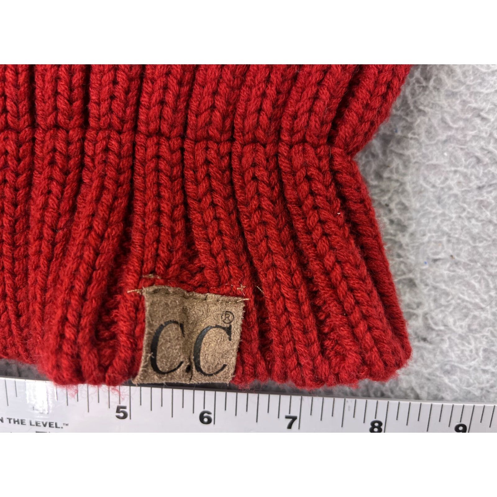Vintage C.C Exclusive Beanie Womens One Size Red Knit 100% Acrylic Winter Ski Size ONE SIZE - 2 Thumbnail