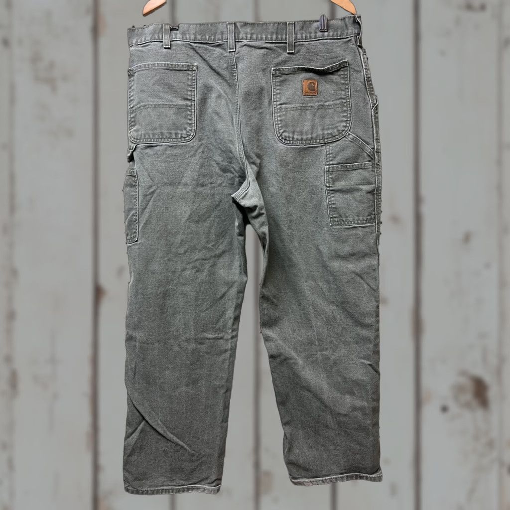 Carhartt Carhartt Jeans - Mens Regular 39x34 Carhartt Original Loose Fit Green Denim Straight Jeans Mens 39 Inseam 34 Cotton Button Zip NMX Size US 39 - 1 Thumbnail