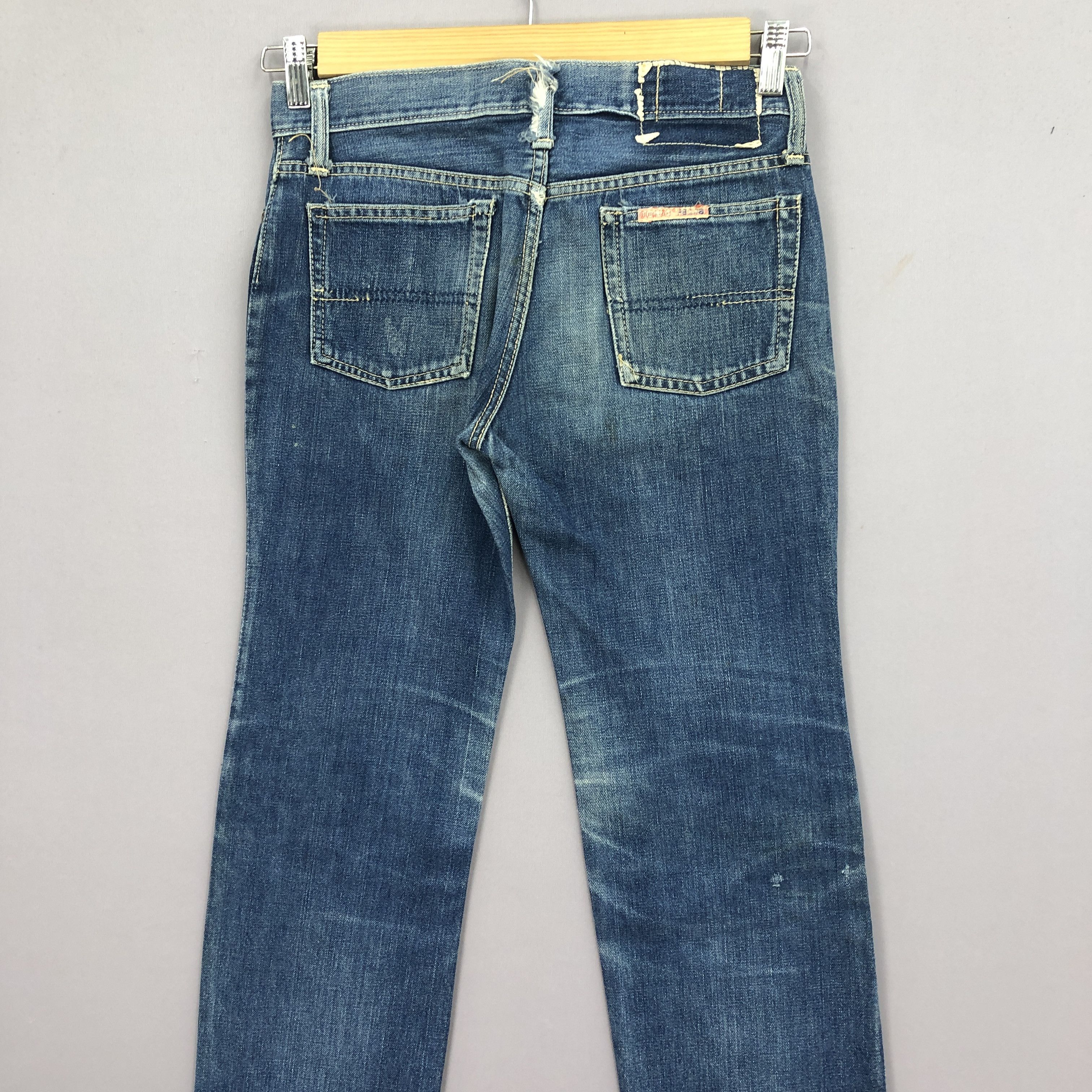 Japanese Brand Vintage 70s Blueway Flare Jeans Faded Light Wash Denim Size 28" / US 6 / IT 42 - 4 Thumbnail