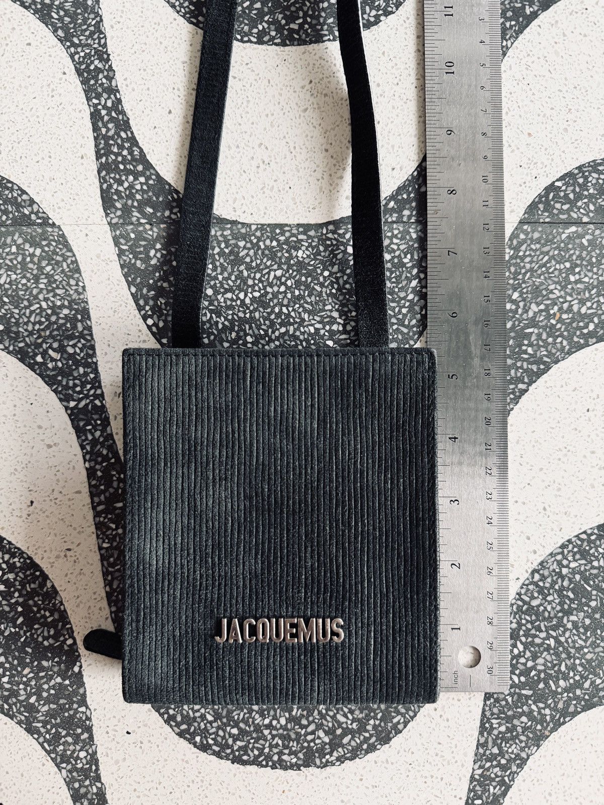 Jacquemus Jacquemus Black Corduroy ‘Le Gadjo’ Neck Wallet Size ONE SIZE - 5 Thumbnail
