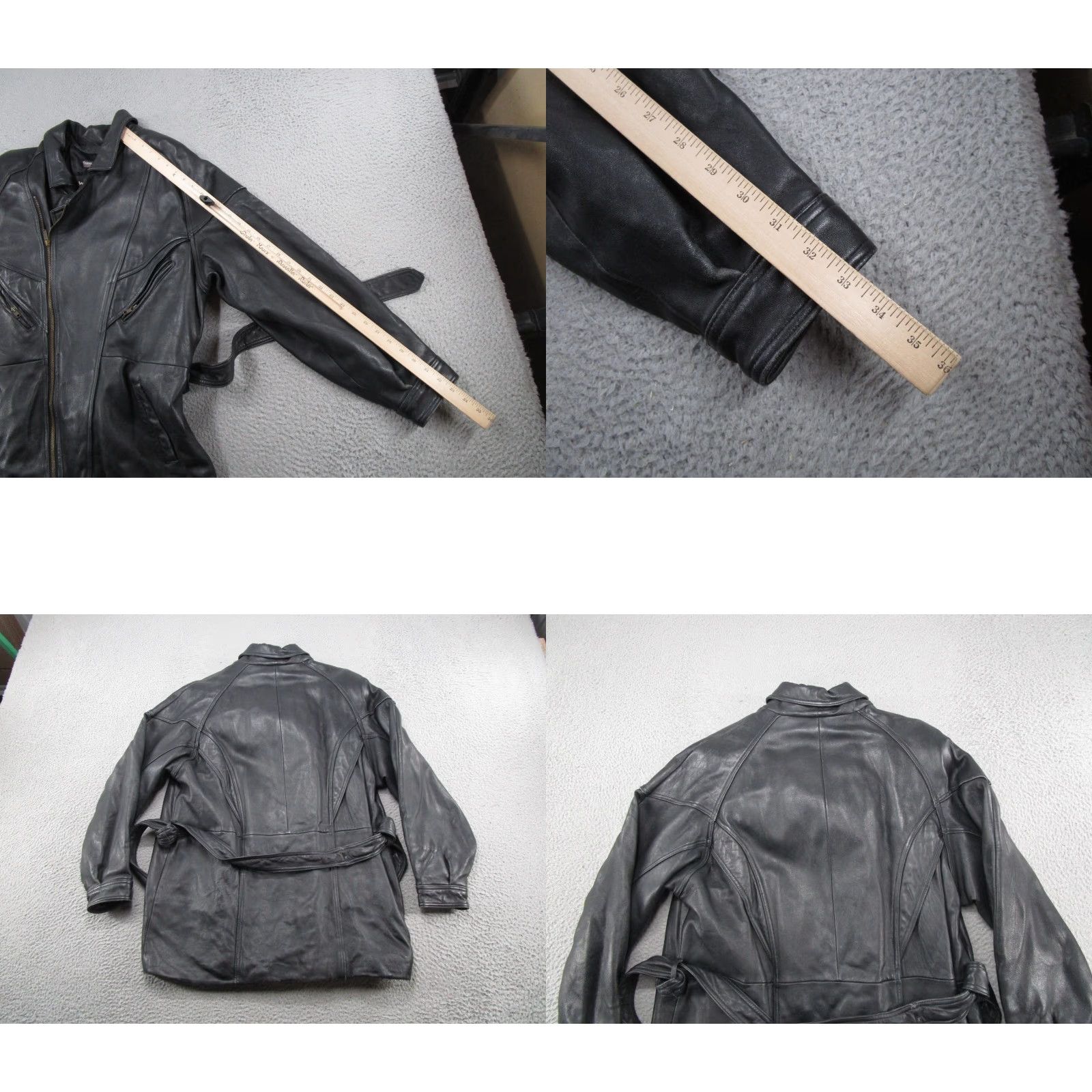 Vintage VINTAGE Wilsons Leather Motorcycle Jacket Womens L Black Belted Waist Asymmetrical Zip Size L / US 10 / IT 46 - 8 Thumbnail