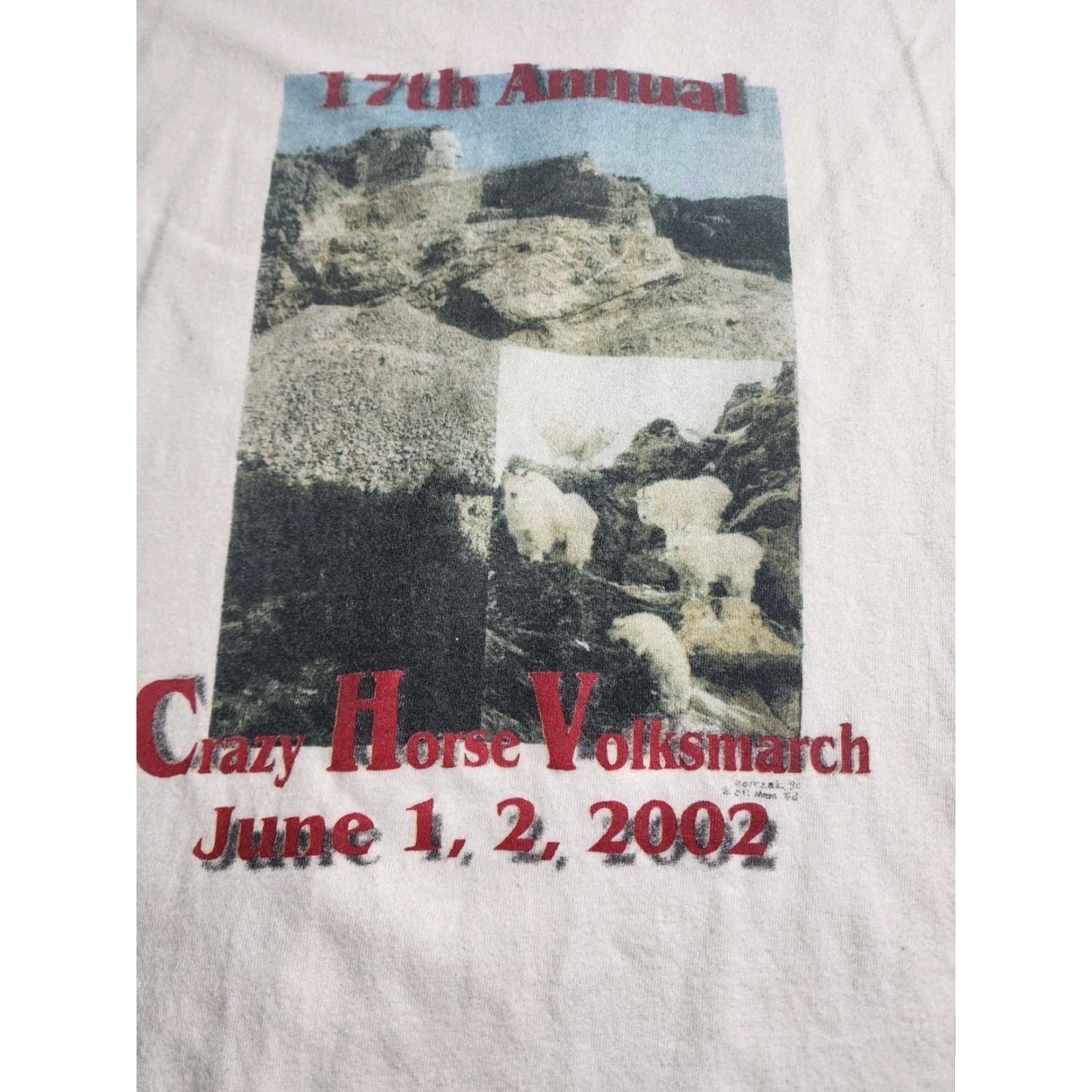 Hanes VINTAGE Hanes 2XL Crazy Horse Mountain T-Shirt Beige USA Mens Size US XXL / EU 58 / 5 - 2 Thumbnail