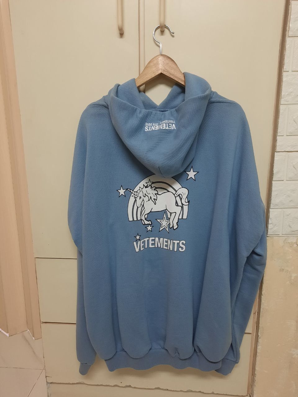 Vetements blue unicorn hoodie top