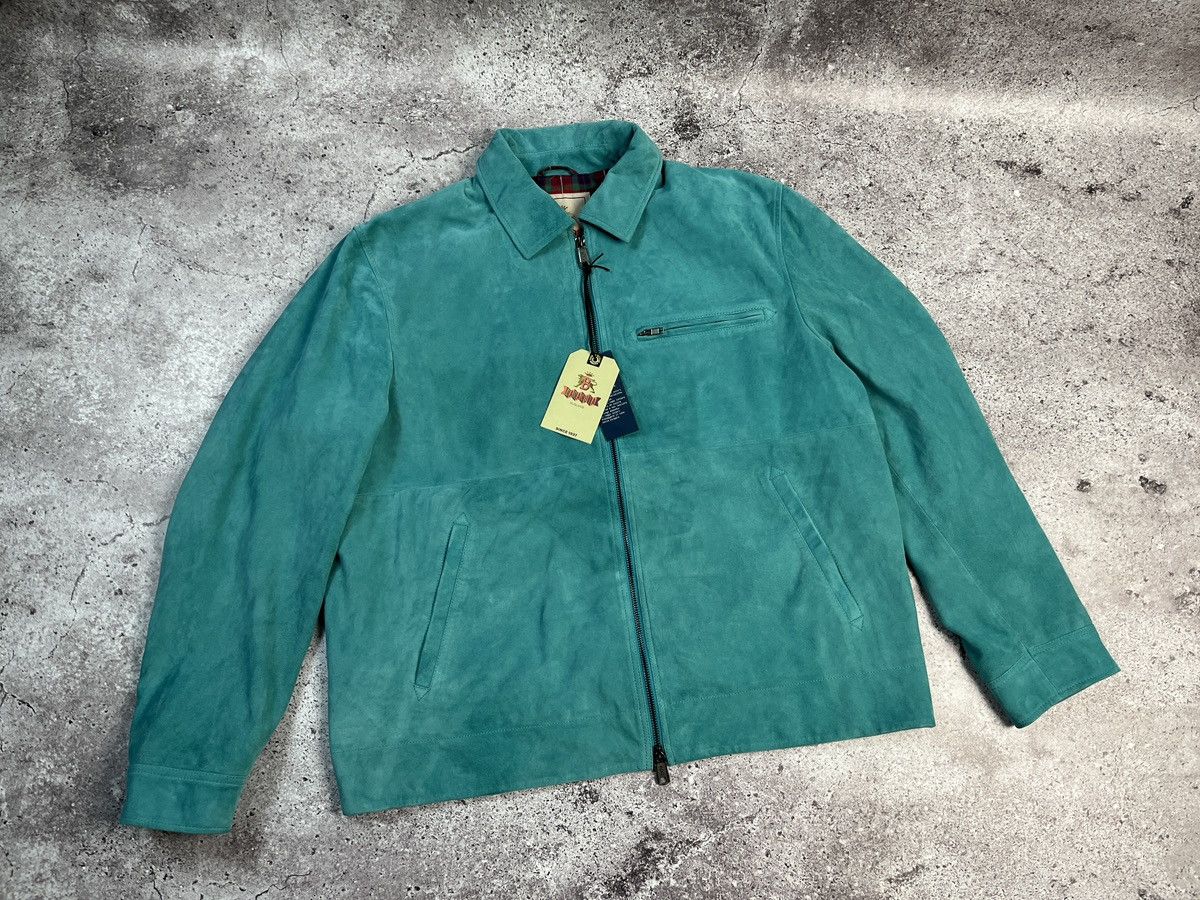 Baracuta Suede Racer Jacket Teal Size US L / EU 52-54 / 3 - 3 Thumbnail