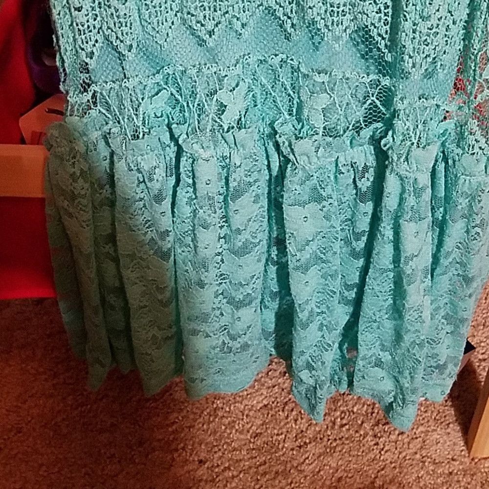 Other Liberty Love Medium Aqua Lace Dress Size M / US 6-8 / IT 42-44 - 2 Thumbnail