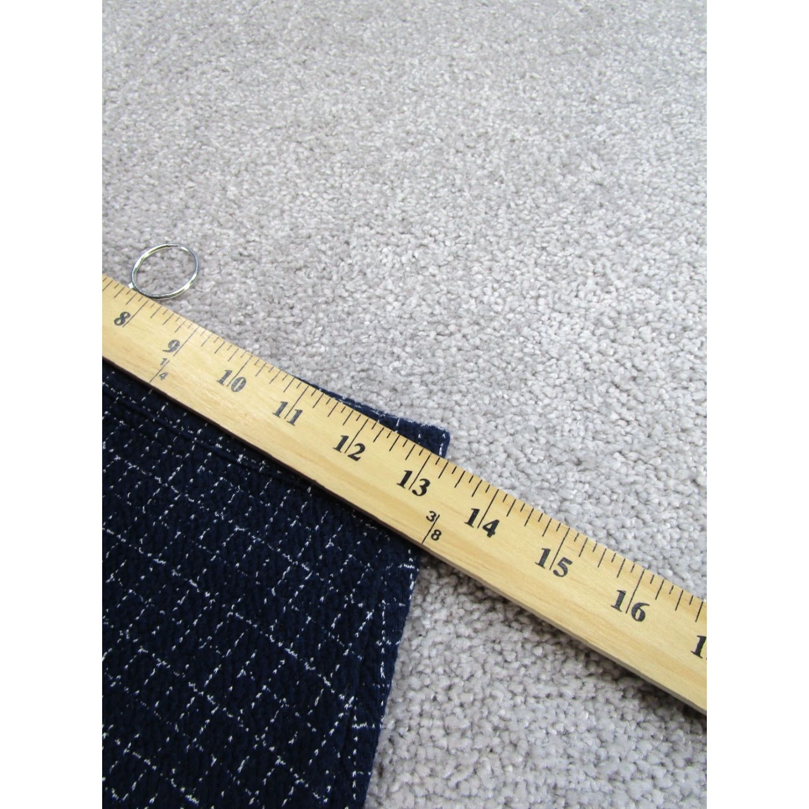 Anthropologie Maeve Anthropologie Skirt Womens XS Navy Blue Cotton Blend Pencil Knee Length Zipper Check Pattern Size 26" / US 2 / IT 38 - 5 Thumbnail