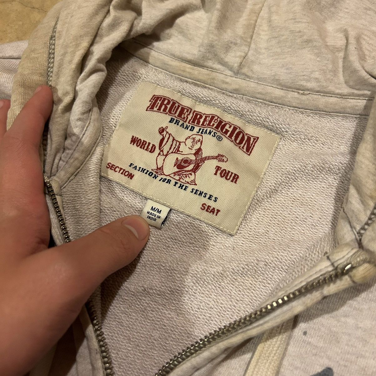 True Religion × Vintage Crazy Vintage Y2K True Religion Buddha Logo Zip Up Hoodie Size US M / EU 48-50 / 2 - 4 Thumbnail