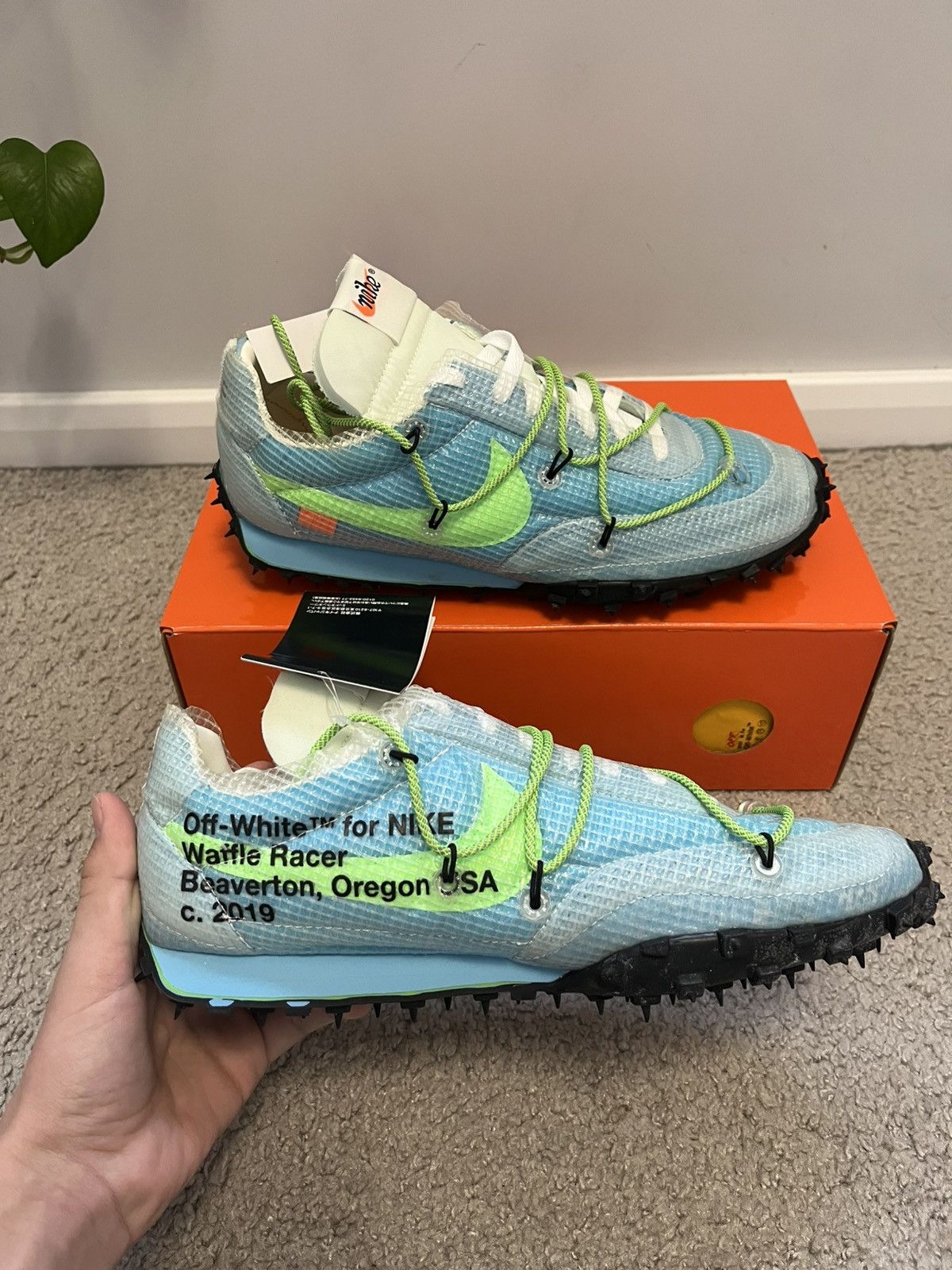 Nike × Off-White Nike x off-white waffle racer „vivid sky” Size US 9.5 / EU 42-43 - 2 Thumbnail