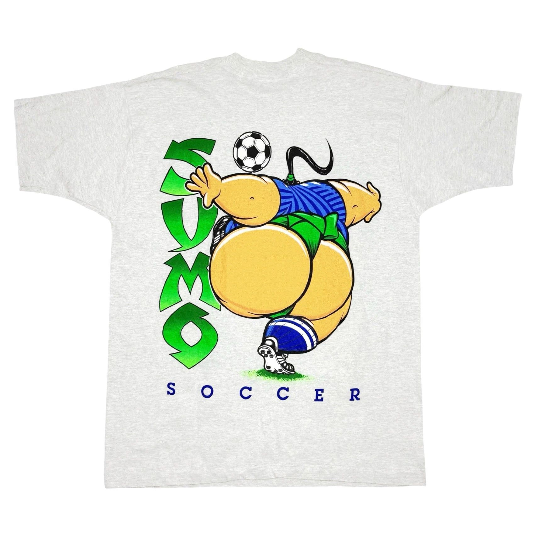 Fruit Of The Loom VINTAGE 1994 Rare NWT Fruit Of The Loom Grey SUMO SOCCER Graphic T Shirt Men’s XL Size US XL / EU 56 / 4 - 5 Thumbnail