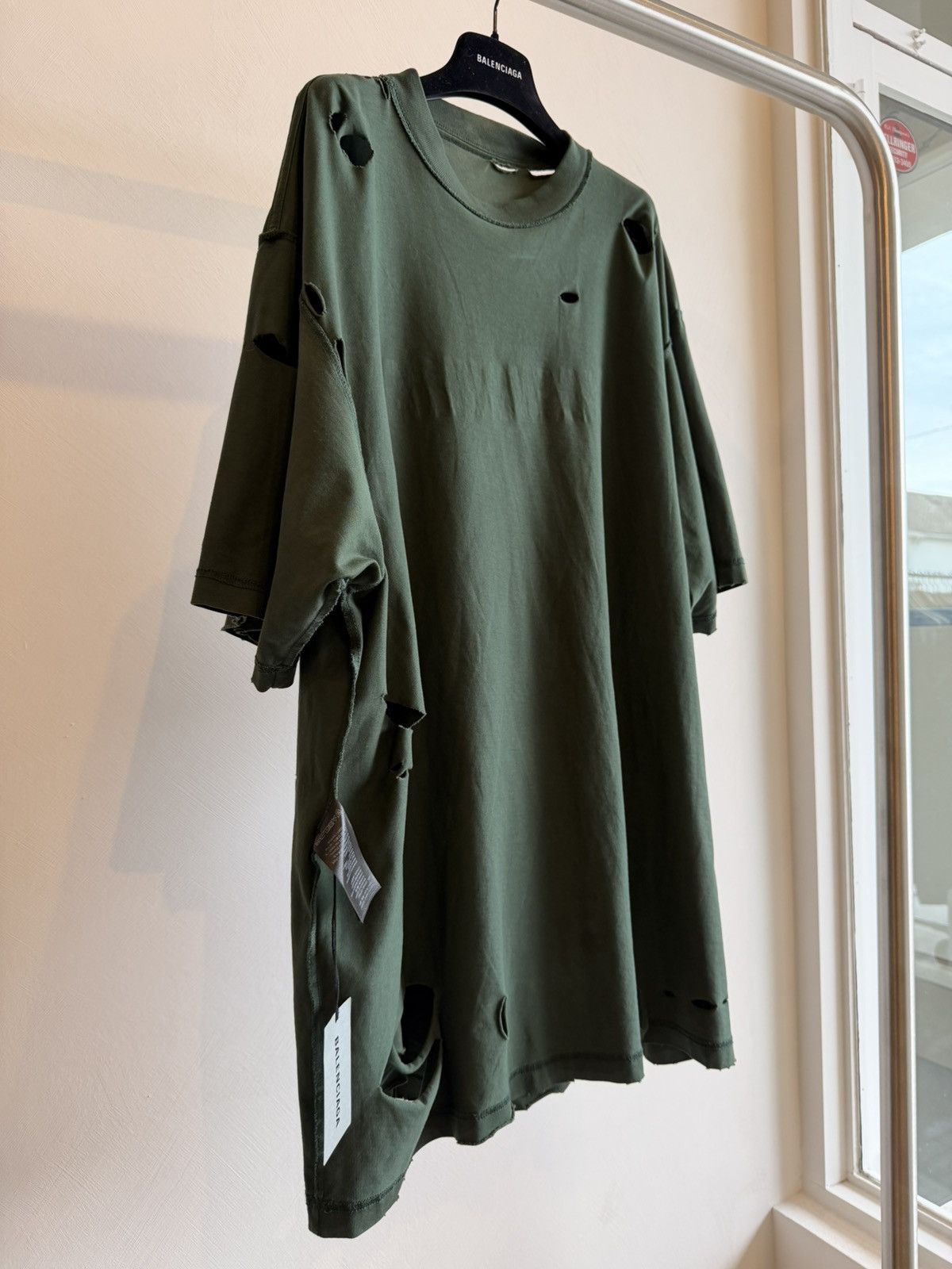 Balenciaga NWT Balenciaga Dark Green Caps Destroyed Large Fit Size XS Size US XS / EU 42 / 0 - 11 Thumbnail